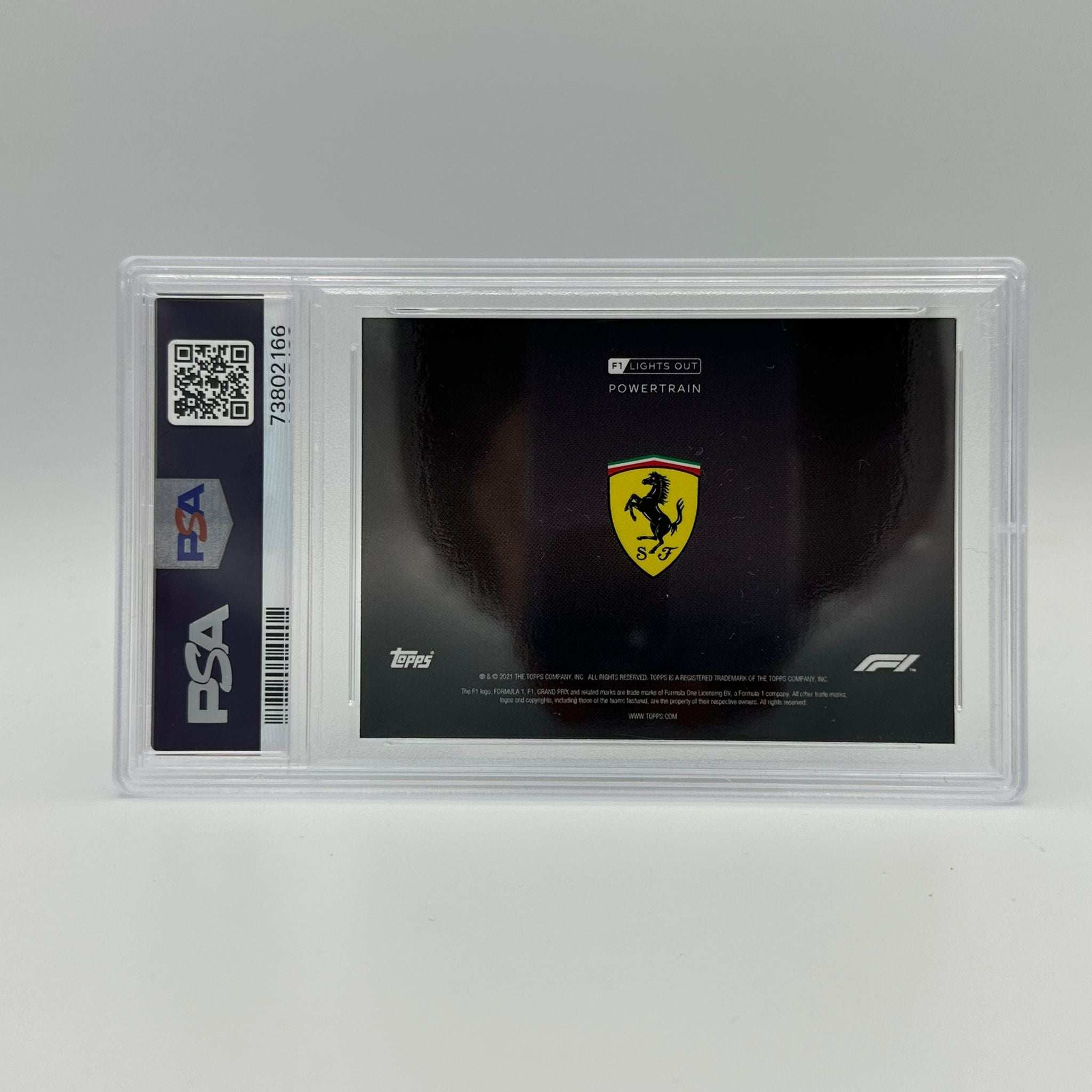 PSA 9 Graded 23/25 Ferrari Powertrain Purple Parallel Trading Card - Rare Collectible for Sports Memorabilia & Car Enthusiasts