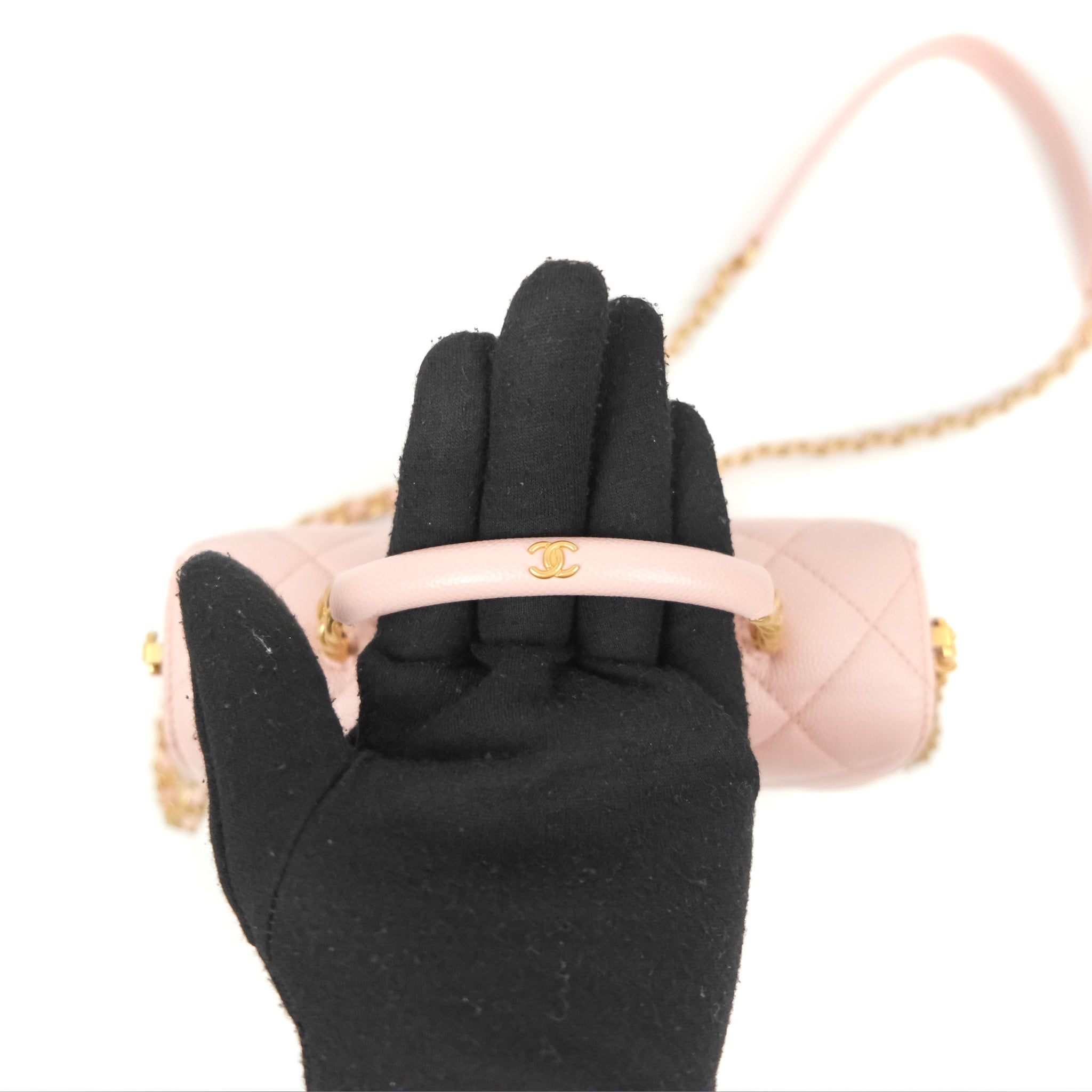 Chanel Carry Me Top Handle Flap Bag in Pink Caviar Leather with Aged Gold Hardware 23S Collection - Perfect for Date Nights, Parties & Special Occasions