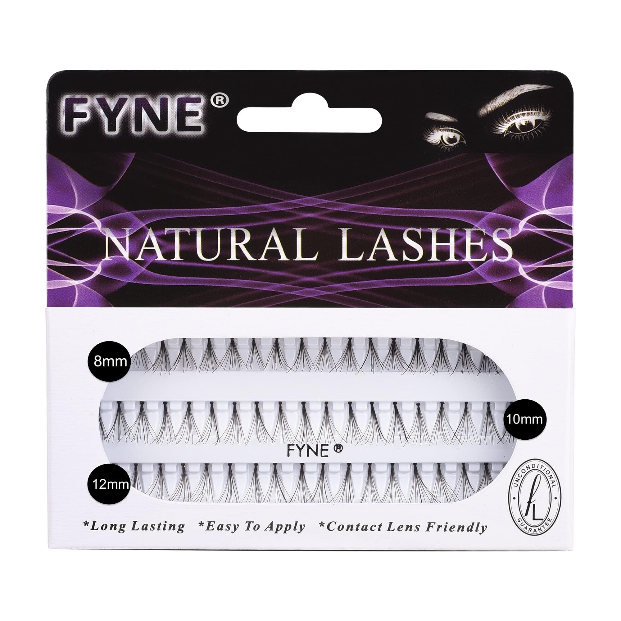 Natural Lashes by FYNE – Mixed Length Cluster Eyelash Extensions Pack | Easy to Apply Individual False Lashes for a Natural Look | Perfect for Daily Wear, Special Occasions & Makeup Artists