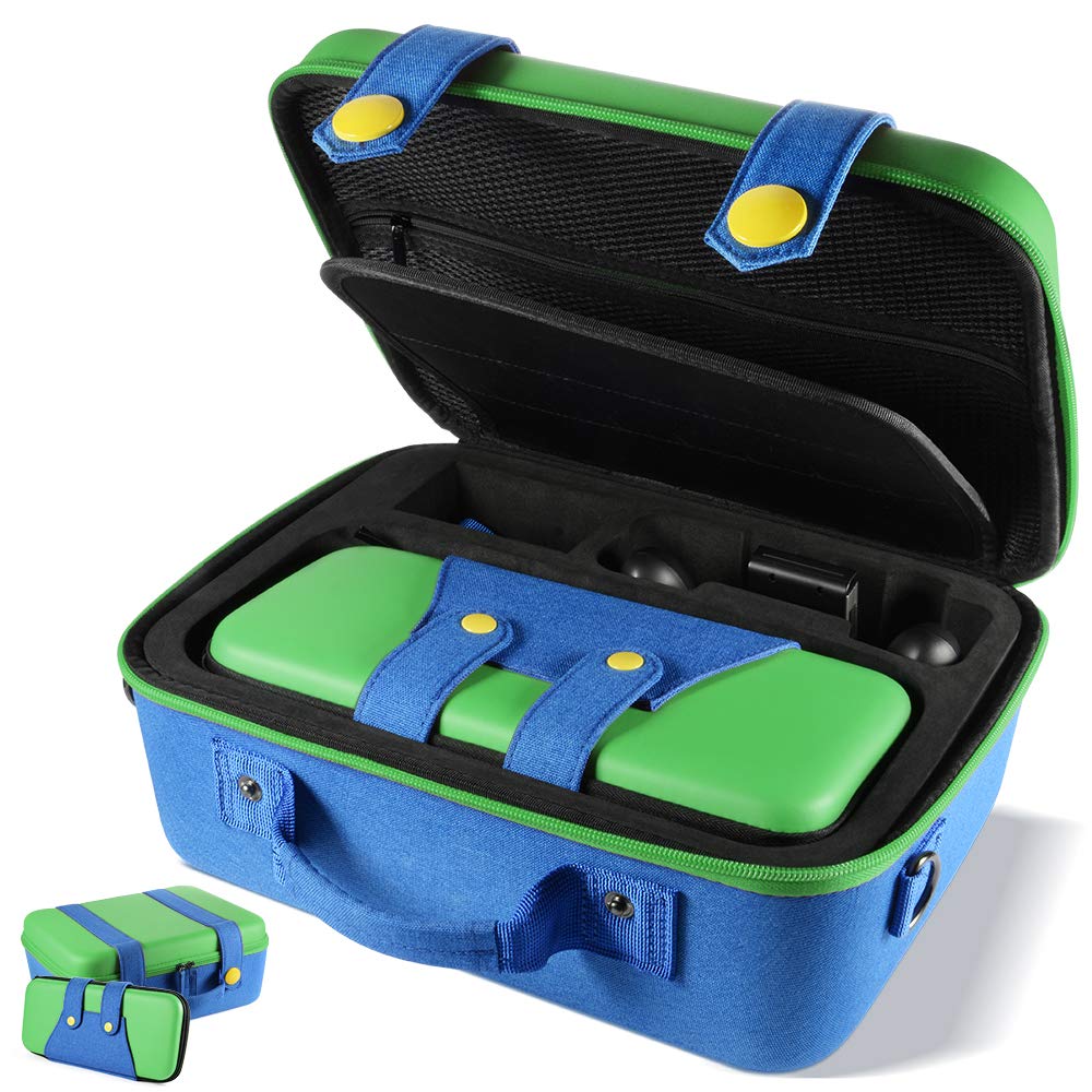 Premium Hard Shell Carrying Case for Nintendo Switch Console & Accessories - Protective Travel Storage Bag with Deluxe Cute Green Design | Perfect for Gaming On-The-Go, Travel Protection & Organized Storage