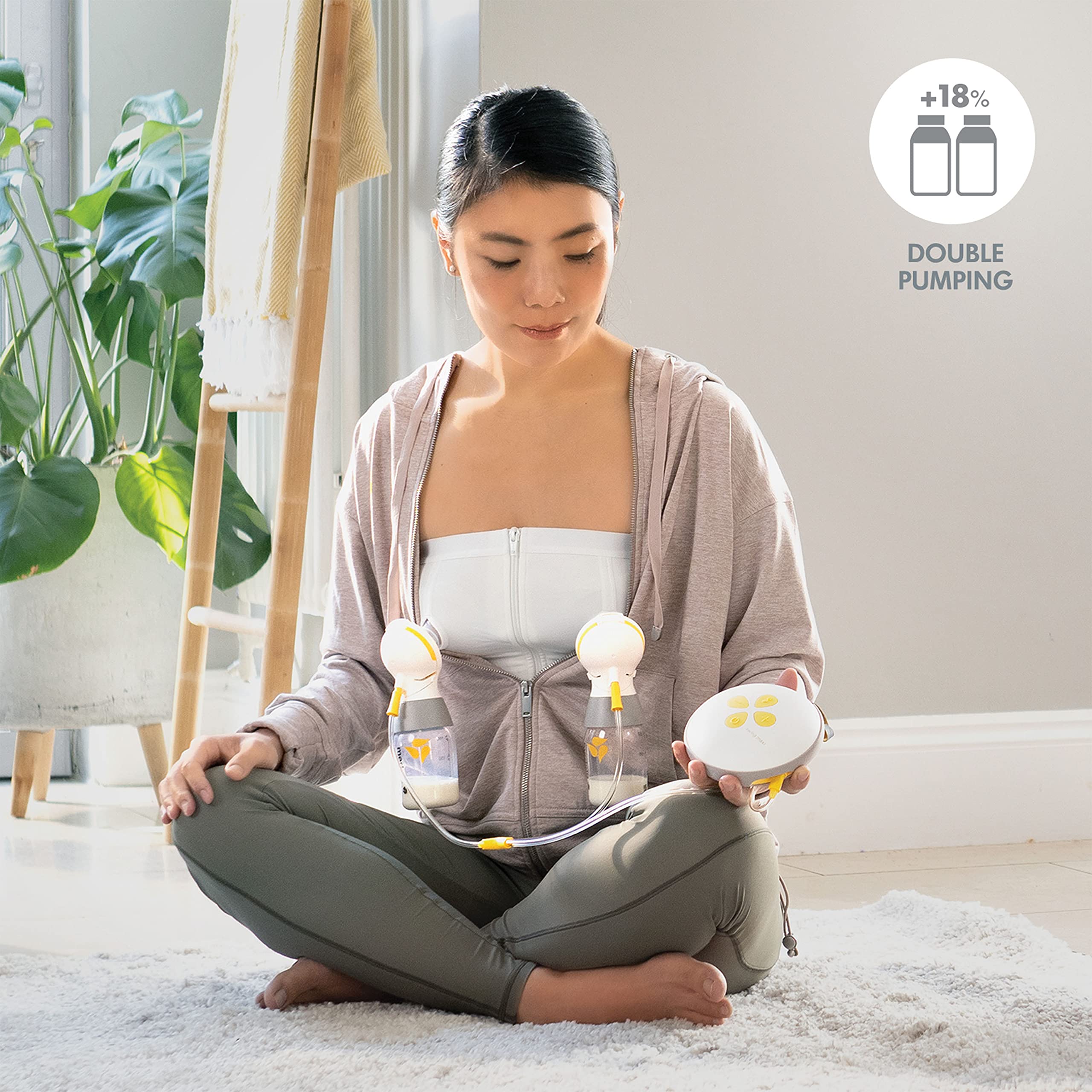 Medela Swing Maxi Double Electric Breast Pump - Portable, USB-C Rechargeable, Bluetooth Enabled, Closed System | Hands-Free Pumping for Working Moms, Travel & On-The-Go Use