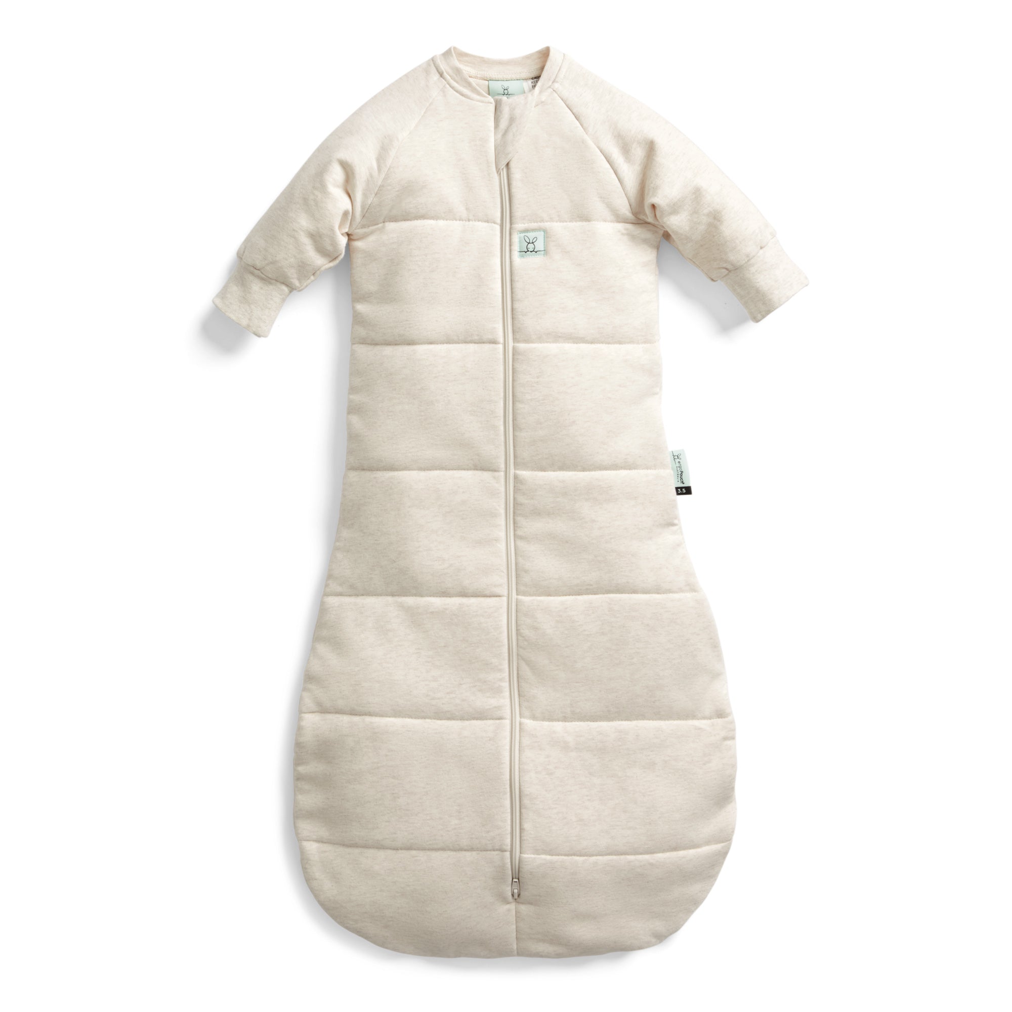 ErgoPouch TOG 3.5 Long Sleeve Baby Sleeping Bag - Breathable Cotton for Safe Infant Sleep, Oatmeal Marle Color - Perfect for Nursery, Daycare & Travel