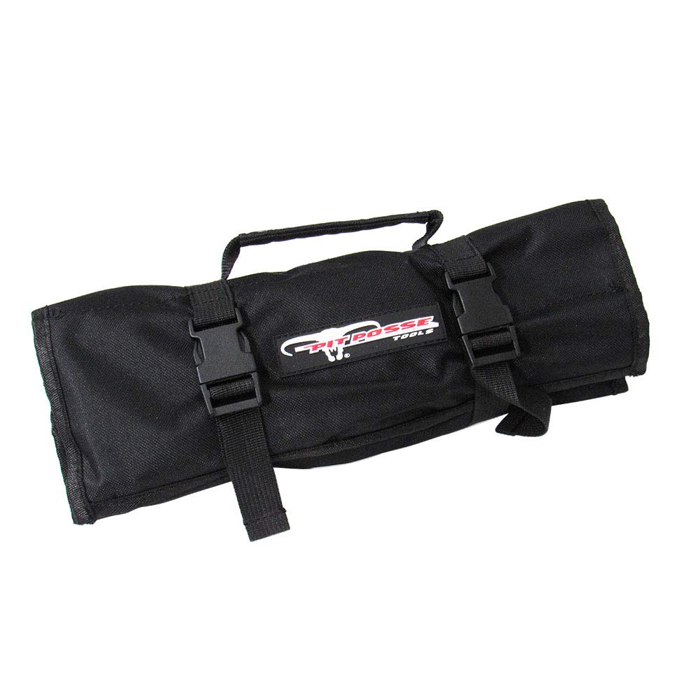 Pit Posse PP2740L 33-Pocket Heavy Duty Tool Roll Organizer - Wrench & Socket Organizer Pouch with 10 Socket Pouches - Durable Roll Up Tool Bag for Electricians, HVAC Techs, Plumbers, Carpenters & Mechanics | Perfect for Workshop, Garage & On-the-Go Repairs