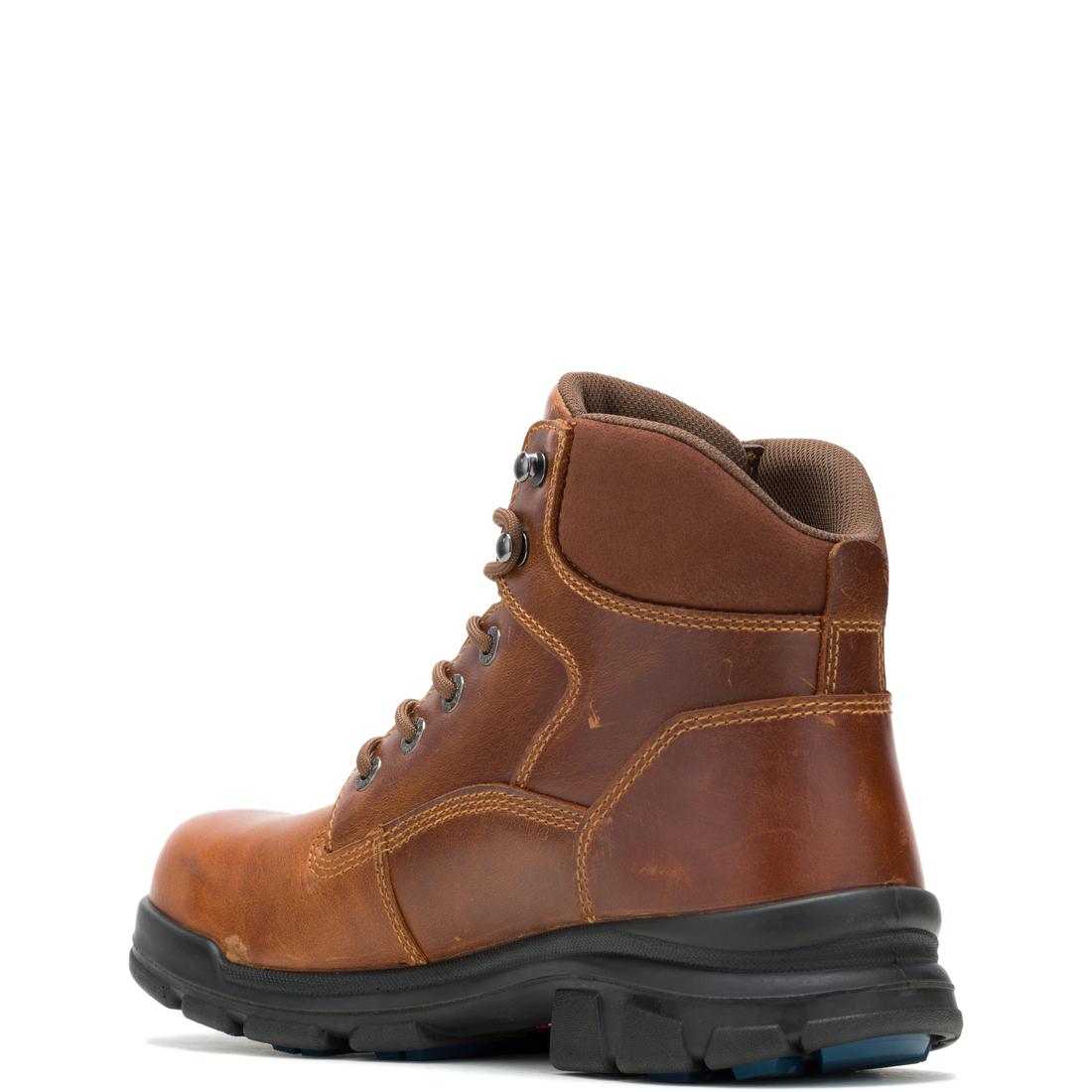 DuraShocks® SR Icon 6 Soft Toe Work Boots for Men - Tan Leather Safety Shoes with Slip Resistant & Comfortable Cushioning - Ideal for Construction, Warehouse & Outdoor Work