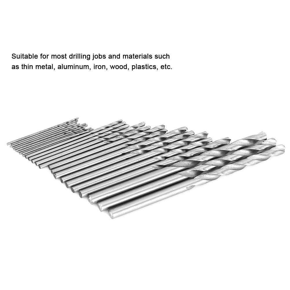 16-Piece HSS High-Speed Steel Drill Bit Set - Straight Shank Spiral Drill Bits for Metal, Wood & Plastic - Perfect for DIY, Electrical Work & Home Improvement Projects