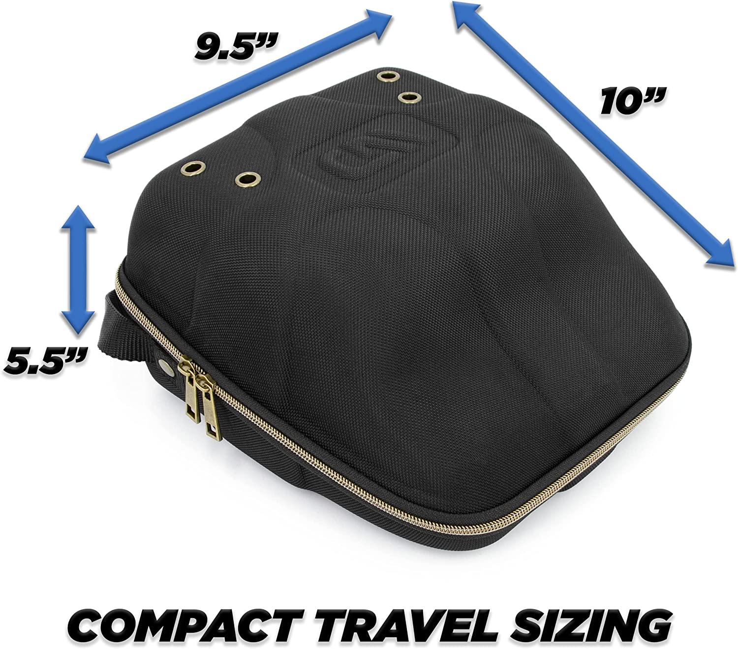 CASEMATIX Hard Shell Baseball Cap Travel Case - Holds 4 Hats with Carabiner & Handle - Portable Hat Storage Organizer for Travel, Sports, and Outdoor Adventures