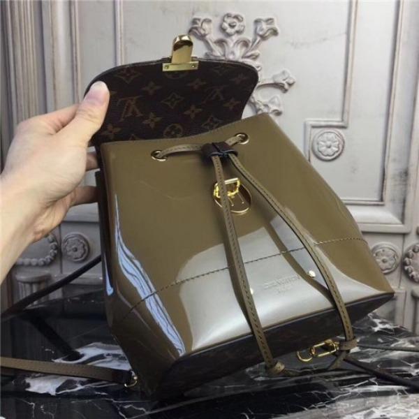 LV Monogram Patent Leather Backpack for Women - Stylish Travel & Work Bag for Hot Springs, Gym, and Daily Commute