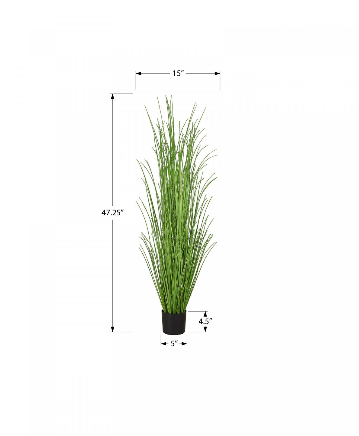 47 Pack Artificial Grass Plants in 5 Black Pots - Realistic Fake Greenery for Home Decor, Office Desk, Party Centerpieces & Wedding Decorations