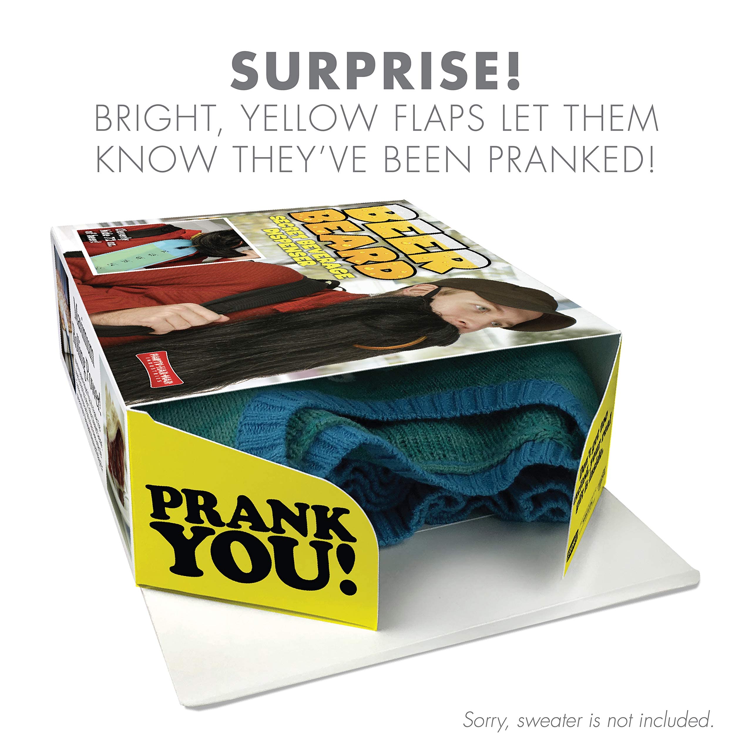 Funny Beer Beard Prank Gift Box - Authentic Prank-O Gag Present Box for Holidays & Parties | Novelty Gifting for Pranksters | Perfect for April Fools, White Elephant & Office Pranks