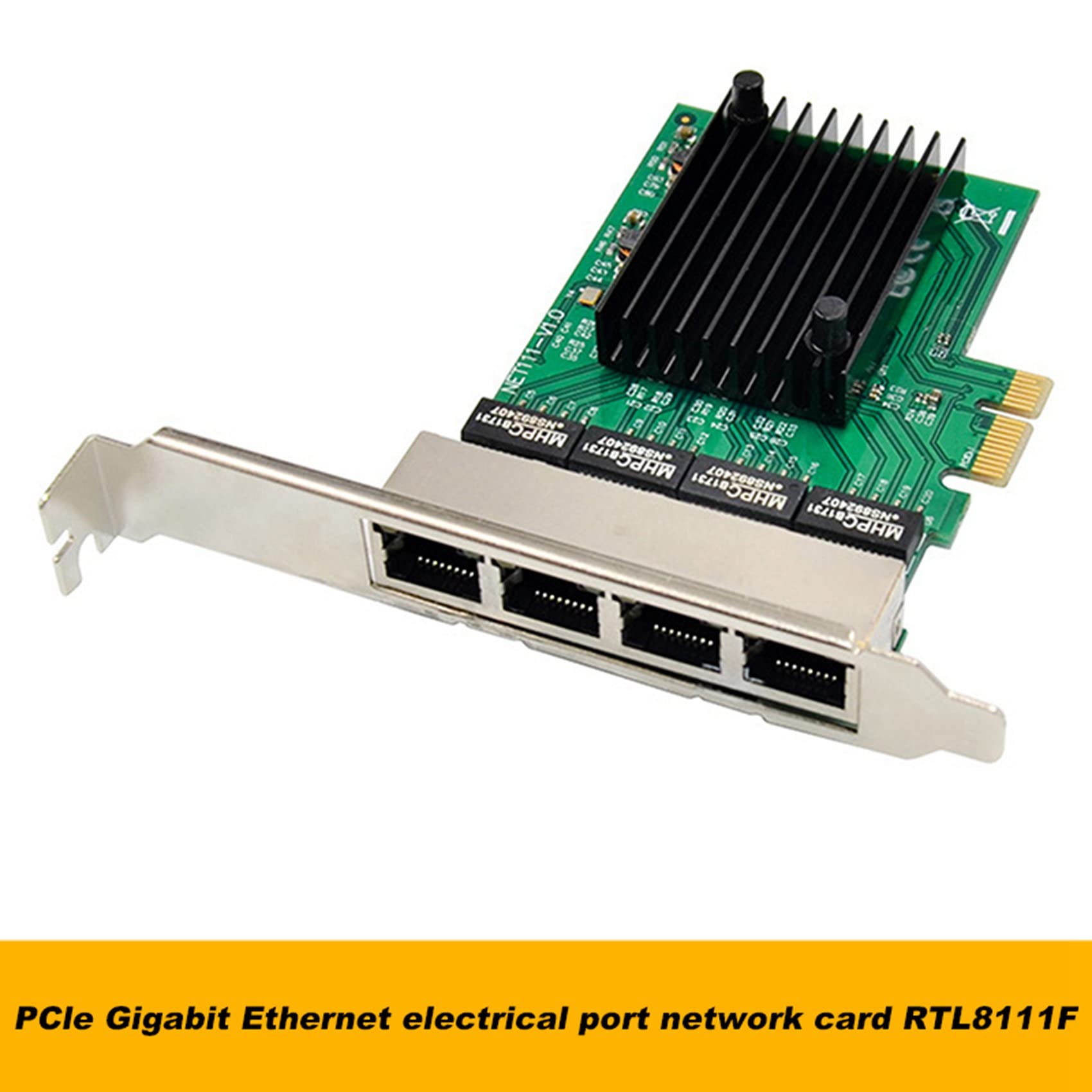 Censous 3X PCI-E X1 Gigabit Ethernet Network Card - 4 Port RTL8111F LAN Adapter for High-Speed Internet & Gaming | Perfect for Servers, Workstations & Home Networking
