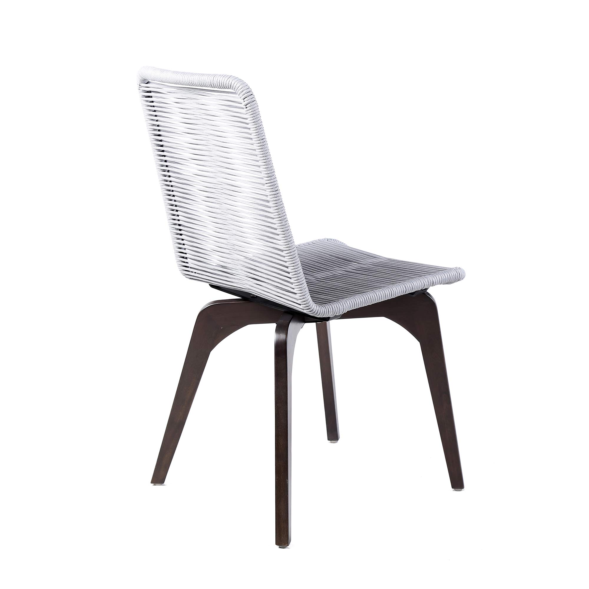 Armen Living Oasis 5-Piece Outdoor Patio Dining Set - Dark Eucalyptus & Stone - Perfect for Backyard, Garden, and Poolside Entertaining