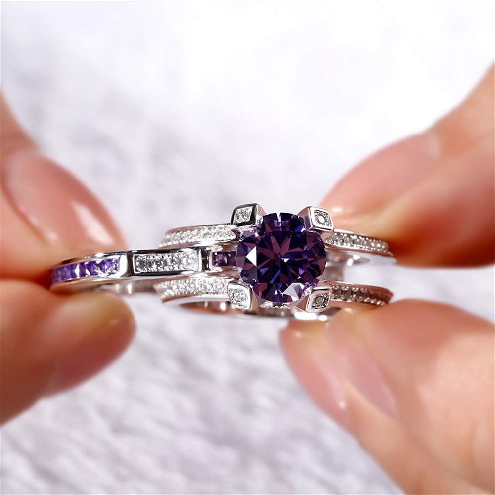 Jeulia Women's 3.5 Carat Cubic Zirconia Wedding Ring Set - Sterling Silver Simulated Diamond Engagement Ring with Round Cut Colorful Stones - Perfect for Anniversaries, Proposals & Special Occasions
