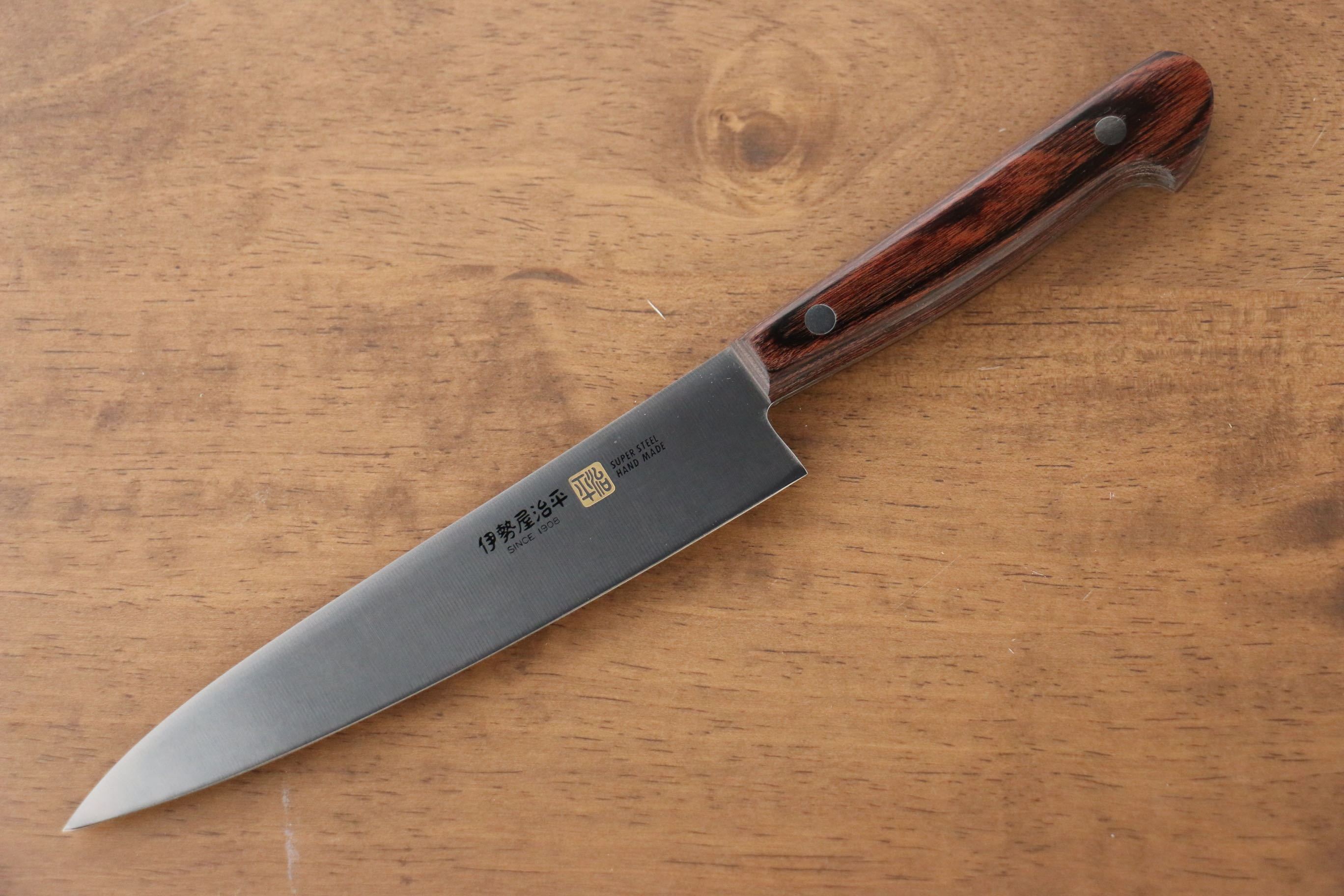 Premium Iseya Molybdenum Petty Utility Knife 150mm (6 Inch) with Mahogany Handle - Perfect for Home Cooking, Slicing, and Precision Cutting