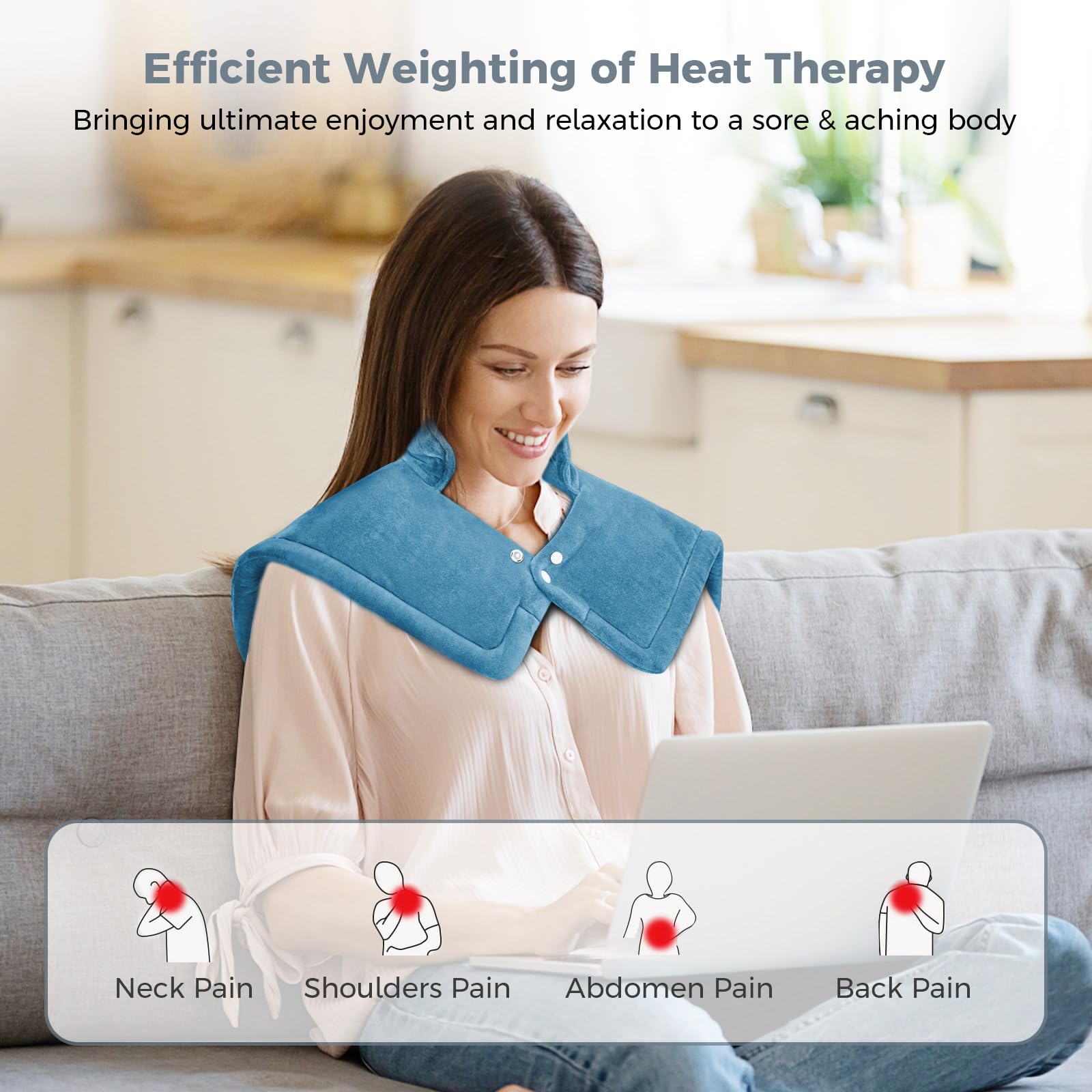 NOWWISH Electric Heating Pad for Neck and Shoulder Pain Relief - Fast Heating with Auto Shut Off - Large 17