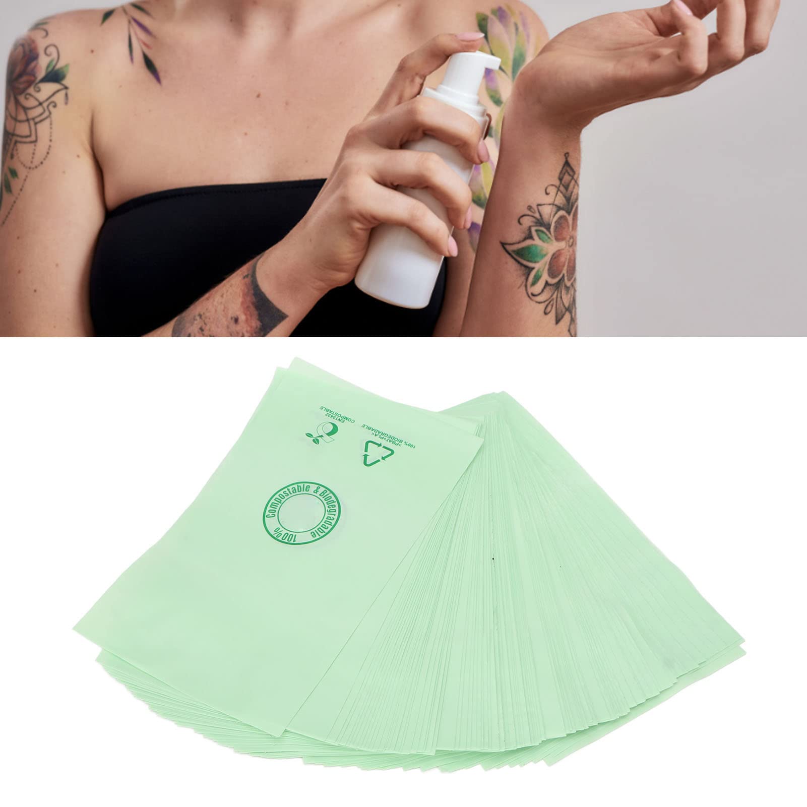 Tattoo Wash Bottle Bags 100pcs - Plastic Covers for Tattoo Cleaning & Hygiene
