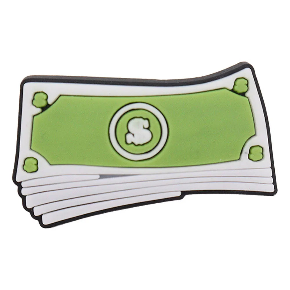 New 1pc Money Themed PVC Shoe Charms - Financial Freedom Decor for Slippers, Clogs & DIY Wristbands - Perfect for Crafting, Shoe Decoration & Festival Accessories