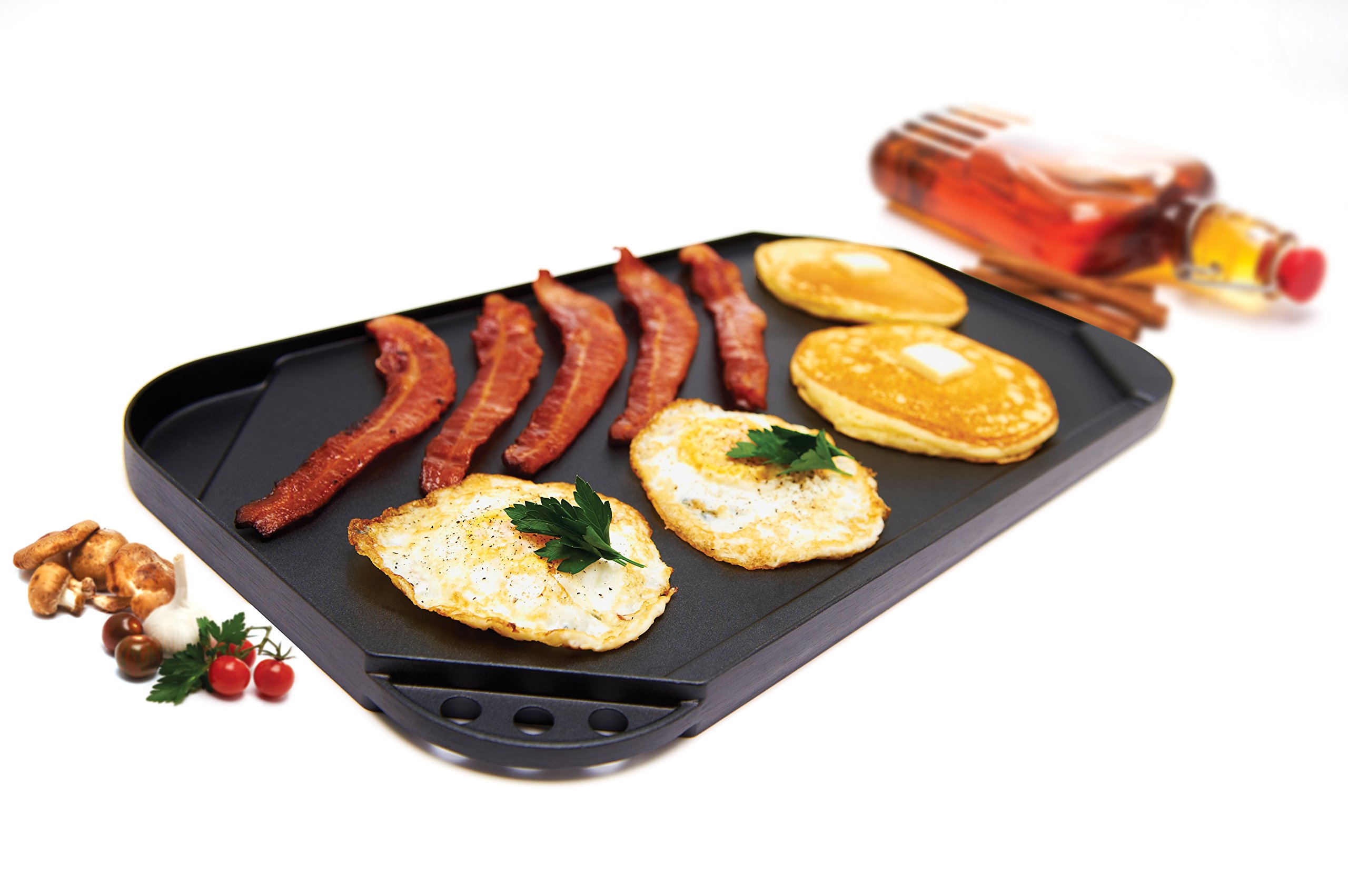 GrillPro 91652 Non-Stick Aluminum Grill Griddle - Perfect for Outdoor BBQ, Camping & Backyard Cooking - Heavy Duty Griddle for Gas & Charcoal Grills
