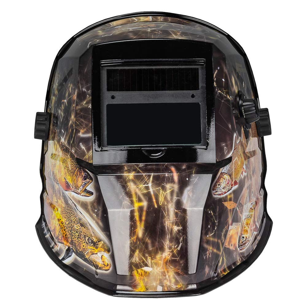 Forney Angler ADF Welding Helmet - Auto Darkening Lens, Solar Powered, UV/IR Protection for Arc Welding, Grinding & Metalwork - Perfect for DIY Projects & Professional Welders