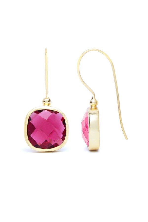 Exquisite Cushion Cut Gemstone Earrings for Women - Elegant Birthstone Jewelry Gift for Anniversary, Wedding & Special Occasions