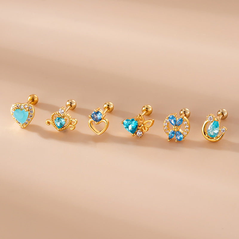 20G Heart-Shaped Hypoallergenic Stainless Steel Tragus & Conch Piercing Studs | Cartilage Earrings for Sensitive Ears | Perfect for Daily Wear & Special Occasions