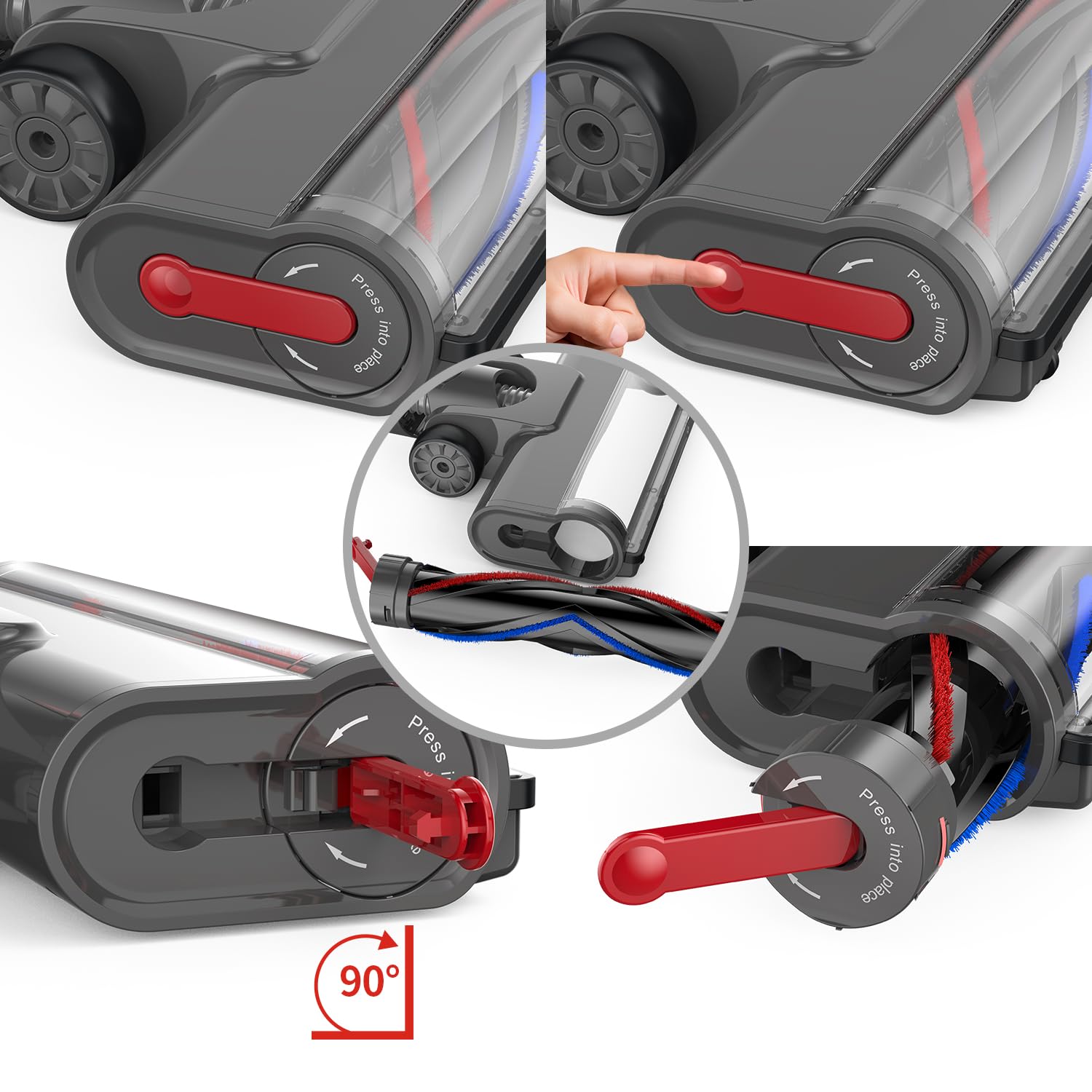 Dyson V7 V8 V10 V11 V15 Vacuum Cleaner Replacement Roller Brush Power Head with LED Light - Motorhead Hardwood Floor Attachment for Pet Hair & Dust - Perfect for Home Cleaning & Car Detailing (D019)