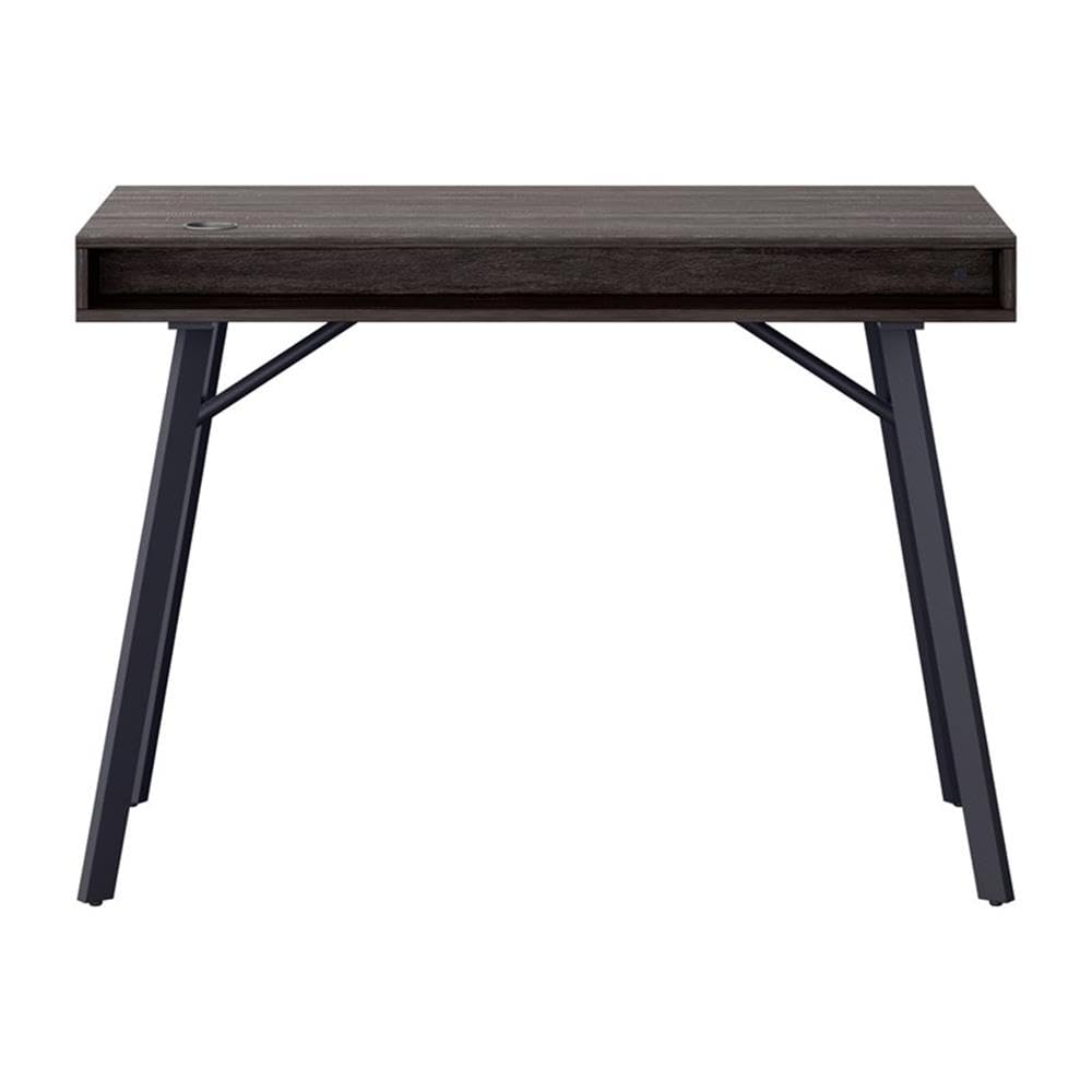 CorLiving Auston Modern Gray Engineered Wood Grain Finish Desk with Drawer - Stylish Home Office Desk with Storage for Small Spaces, Perfect for Remote Work & Study