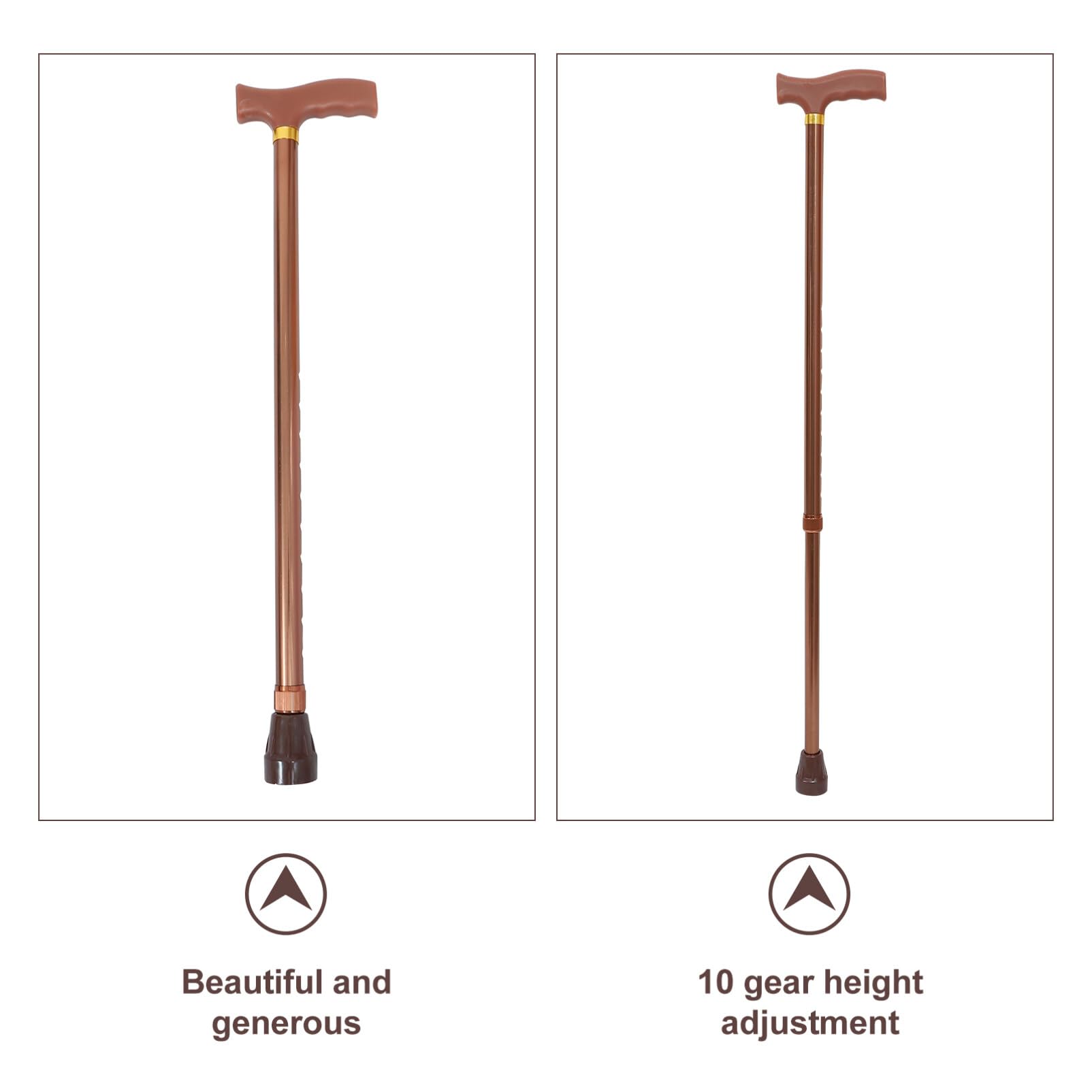Healifty Adjustable Height Walking Cane for Women & Men - Comfortable T-Handle Cane for Seniors with Anti-Slip Rubber Tip - Ideal for Elderly Support, Injury Recovery & Daily Mobility Assistance