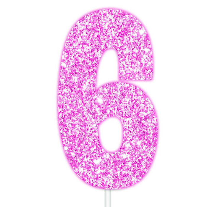 Pink Glitter Number Cake Toppers 0-9 | DIY Birthday Party Decorations | Perfect for Cupcakes, Cakes, and Dessert Displays