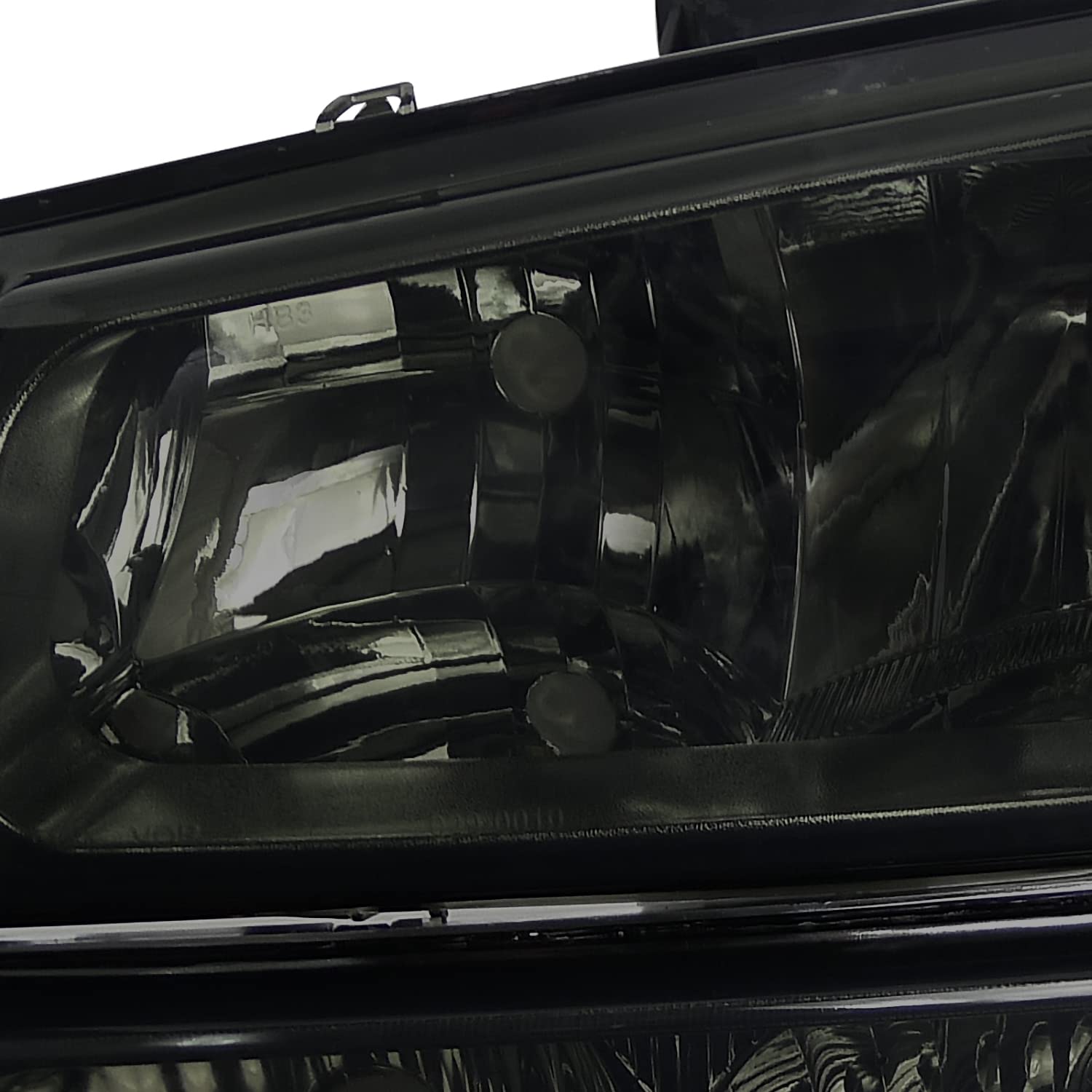 Spec-D Tuning LED Halo Glossy Black Projector Headlights with Clear Bumper Lamps - Compatible with Chevy Silverado (Left & Right Pair) | Upgrade Your Truck's Style & Night Visibility for Off-Roading & City Driving