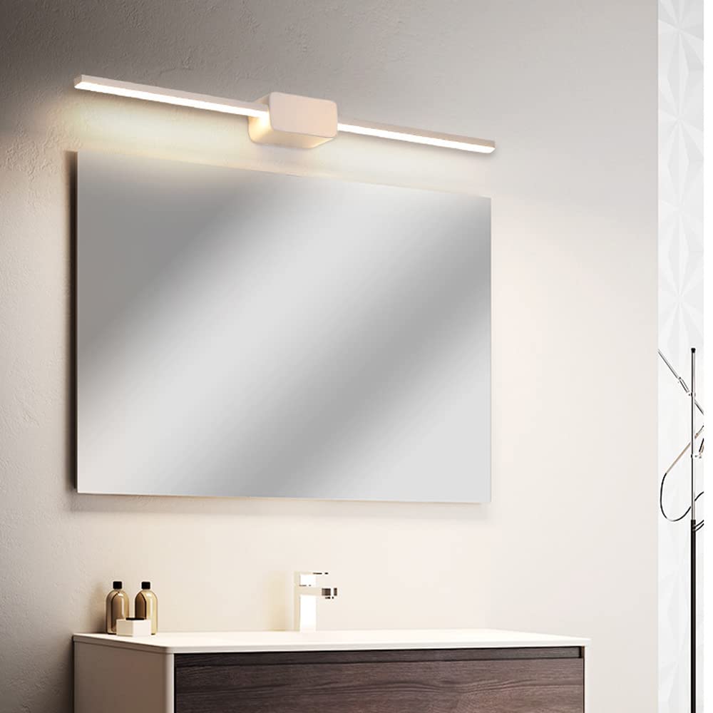 Modern LED Vanity Light for Bathroom - Dimmable Acrylic Wall Sconce in White/Black - Perfect for Makeup Dressing Table & Mirror Lighting | Bathroom Decor, Bedroom Vanity, Spa Style Illumination