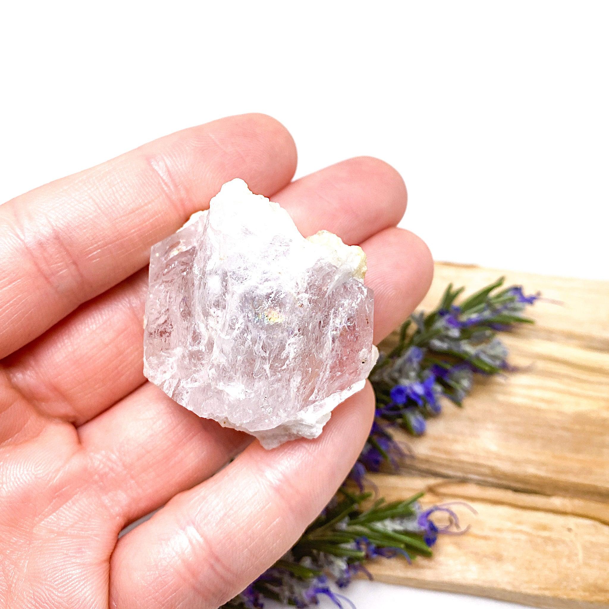 Natural Morganite with Muscovite Crystal - 42g Raw Gemstone Specimen (MORG 02) for Jewelry Making, Mineral Collection & Spiritual Healing