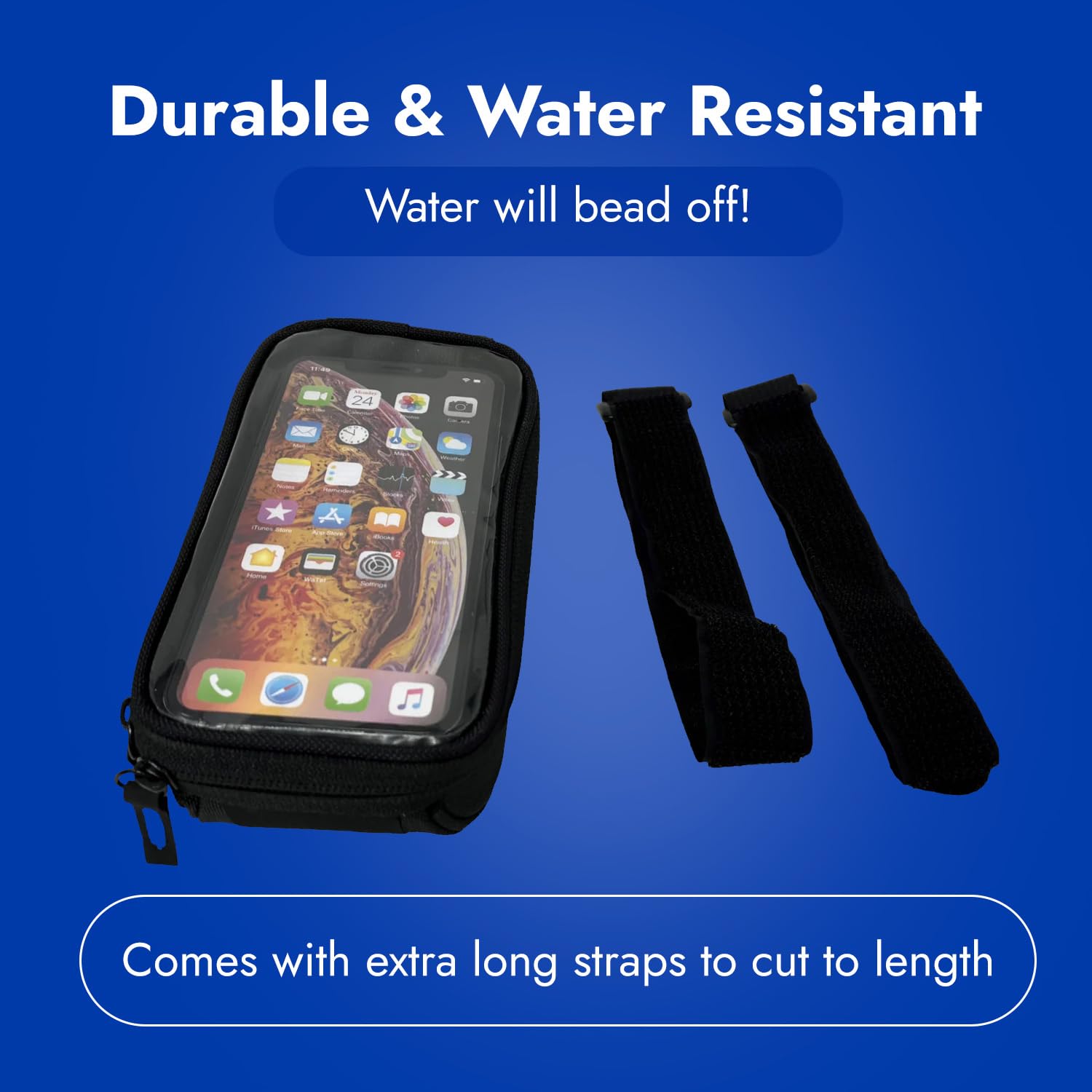 BiKase Beetle 6 Universal E-Bike Phone Case - Waterproof 840D Nylon Bicycle Phone Mount Holder for iPhone 15/14/13/12 Series & Samsung Galaxy - Touchscreen-Compatible with Secure Strap System - Perfect for Cycling, Commuting & Outdoor Adventures