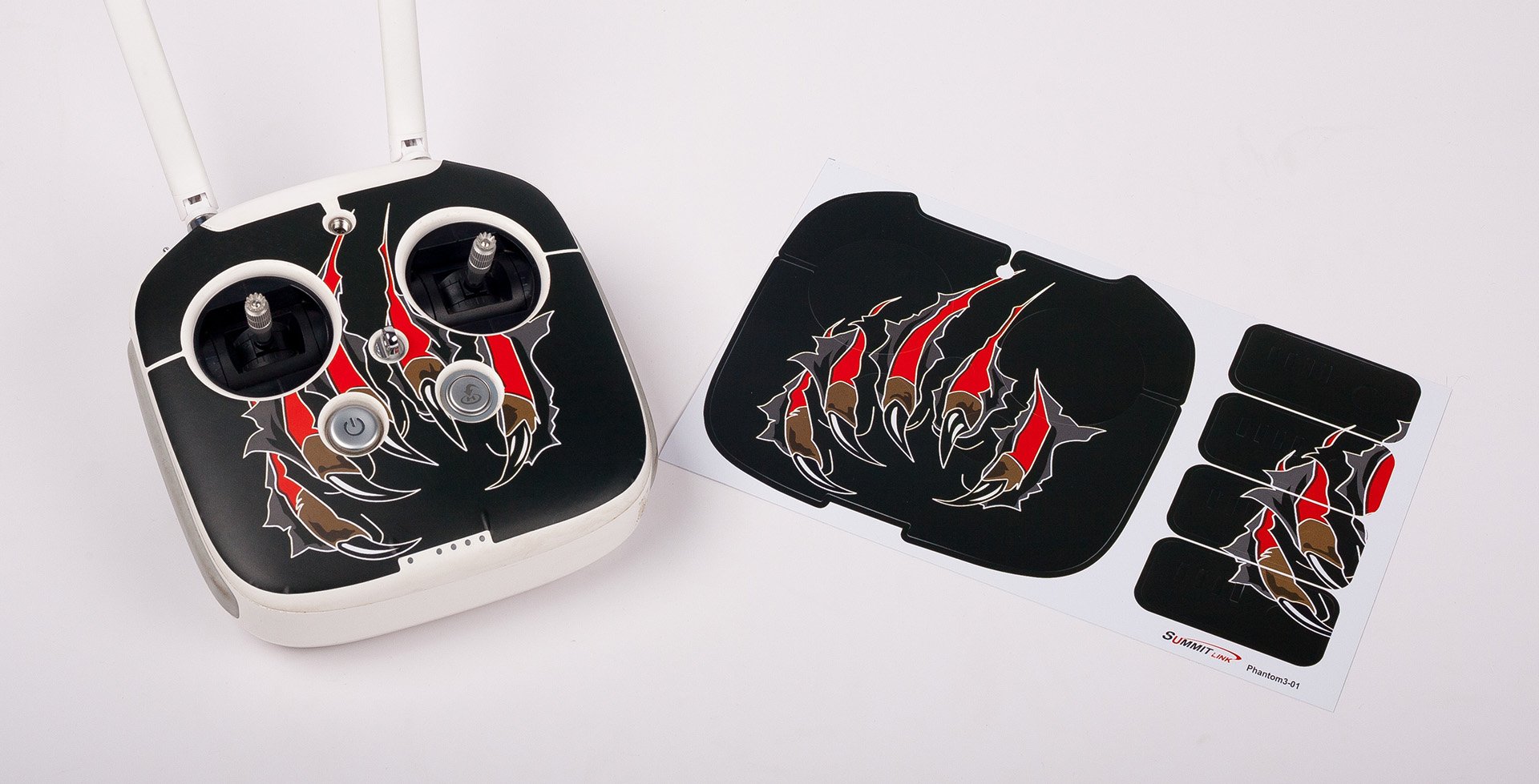 SummitLink Phantom 3 Sticker Set - Controller & Drone Skin Wrap Decals - Customizable Radiation Protection Vinyl Stickers for DJI Phantom 3 (Not Included) - Perfect for Personalization and UV Protection