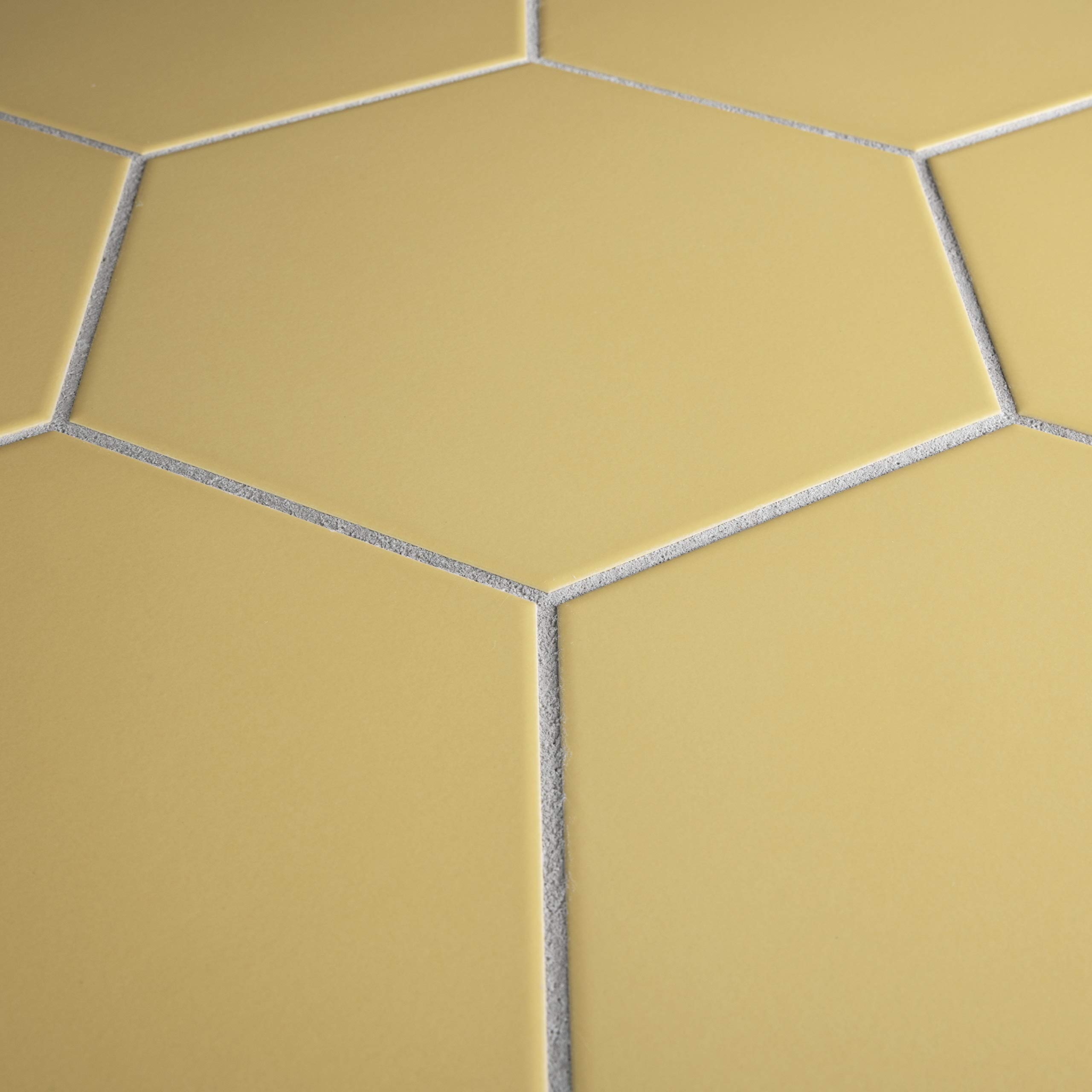 Somertile FCD10DATX Hexagon Ceramic Tile in Yellow - Perfect for Kitchen Backsplash, Bathroom Walls & Flooring