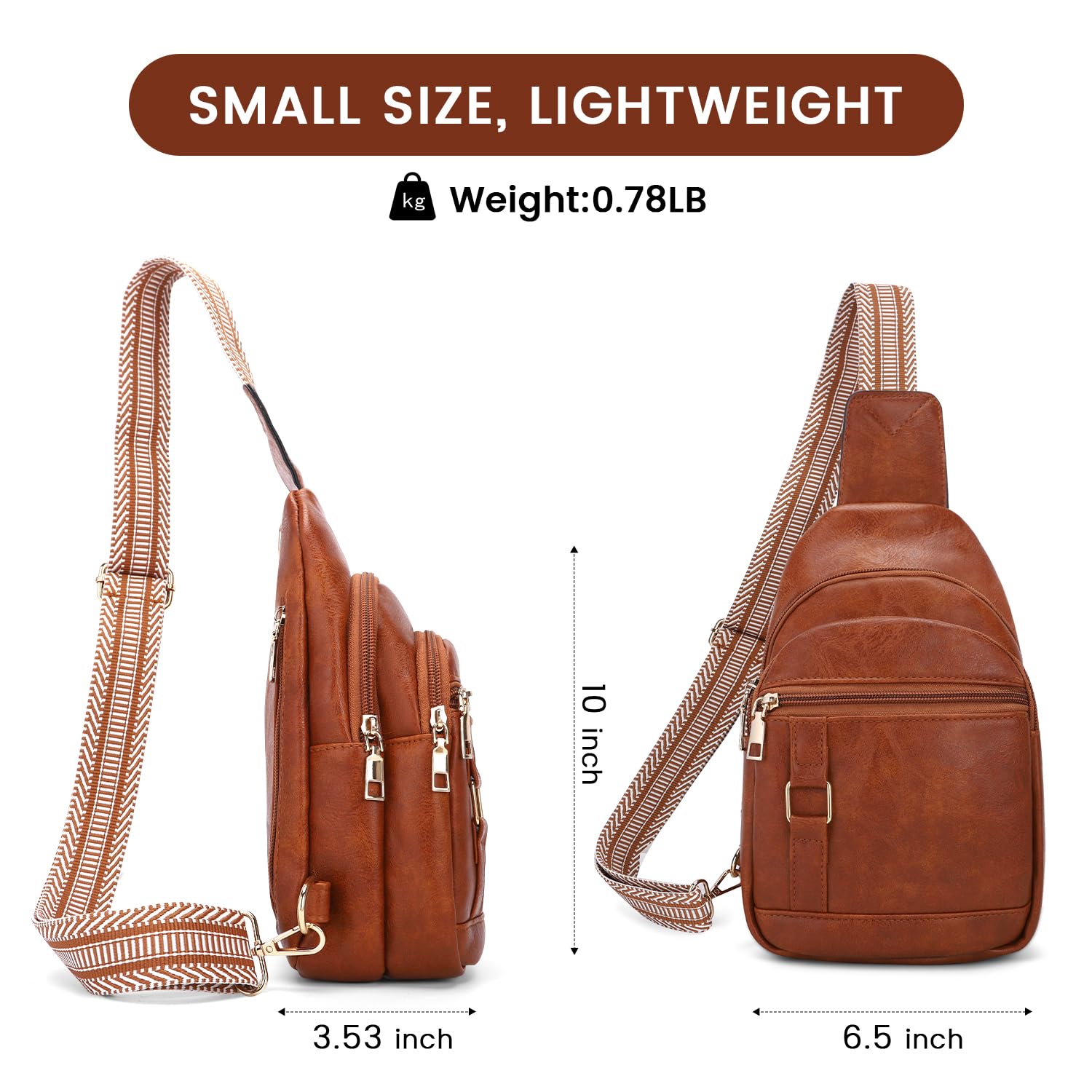 Women's Vegan Leather Crossbody Bag - Anti-Theft Travel Purse for Daily Use