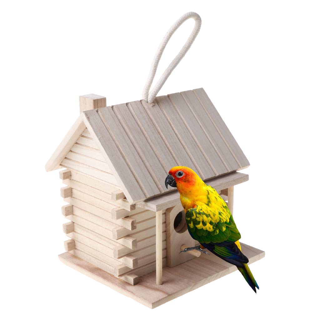 Wooden Bird House for Outdoor Use - Warm & Cozy Bird Breeding Box, Natural Nesting Shelter for Wild Birds, Perfect Garden Decoration & Pet Toy for Bird Lovers