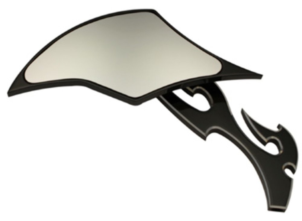 Pro-One Performance Mirror Flame Right Black 104230B - High-Quality Replacement Mirror for Motorcycles, ATVs, and UTVs - Perfect for Off-Roading, Racing, and Custom Bike Builds