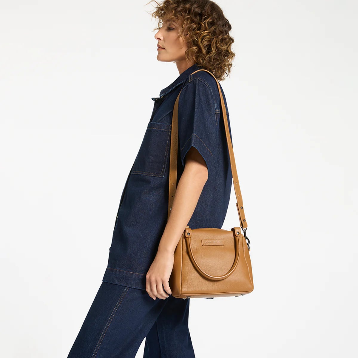 Status Anxiety Mini Mountains Crossbody Bag in Tan - Stylish & Compact for Everyday Use, Travel, and Work