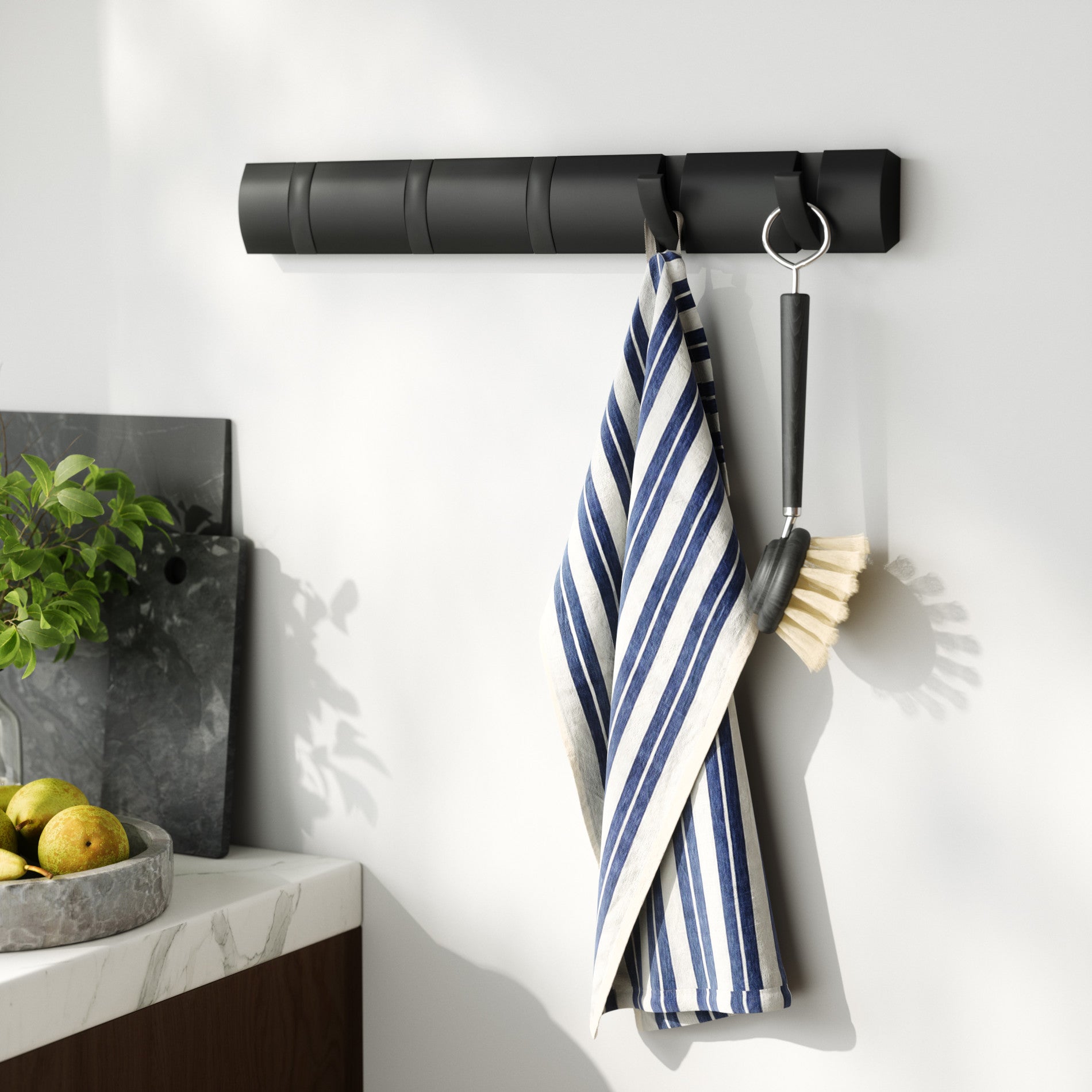 Flip 5 Wall Hook - Heavy Duty Adhesive Hooks for Hanging Decor, Keys & Towels - Perfect for Bathroom, Kitchen & Bedroom Organization