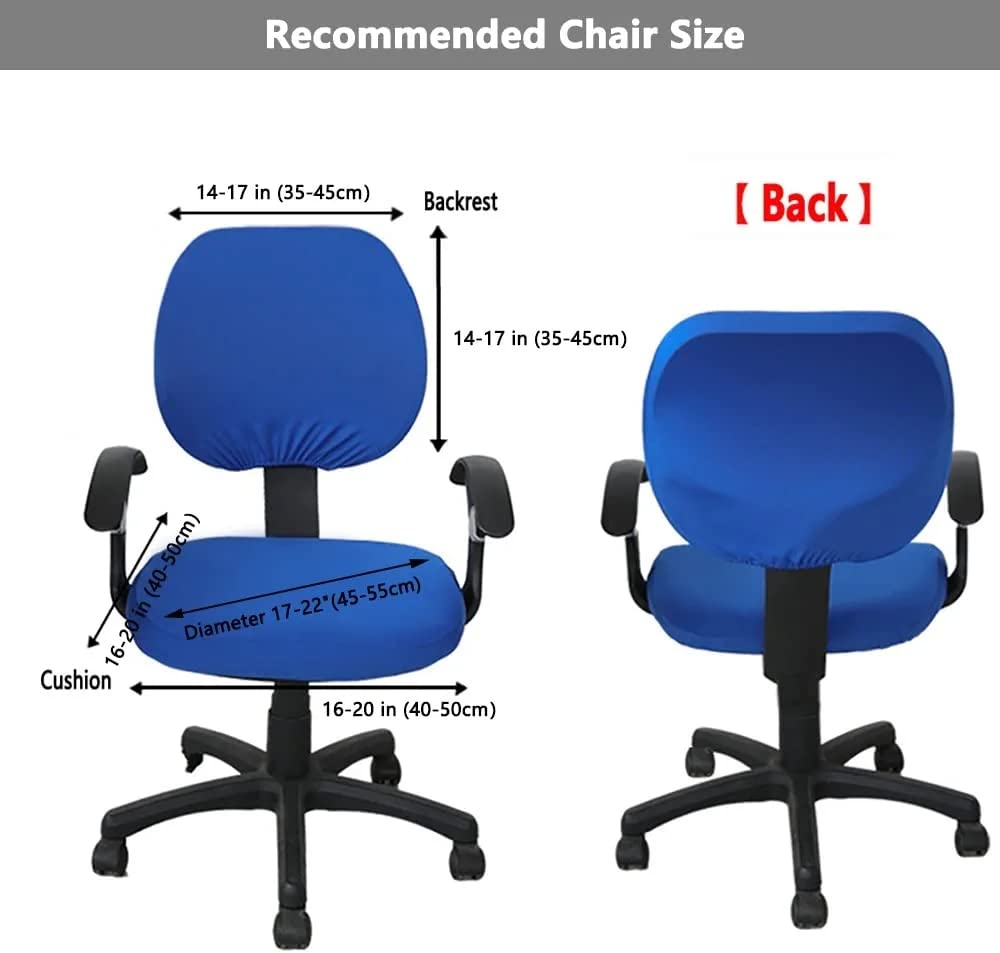 Melaluxe Universal Stretchable Office Chair Cover - Protective Slipcover for Computer & Desk Chairs - Fits Most Swivel & Rolling Chairs (Royal Blue) - Perfect for Home Office, Gaming Setup & Workspace Protection