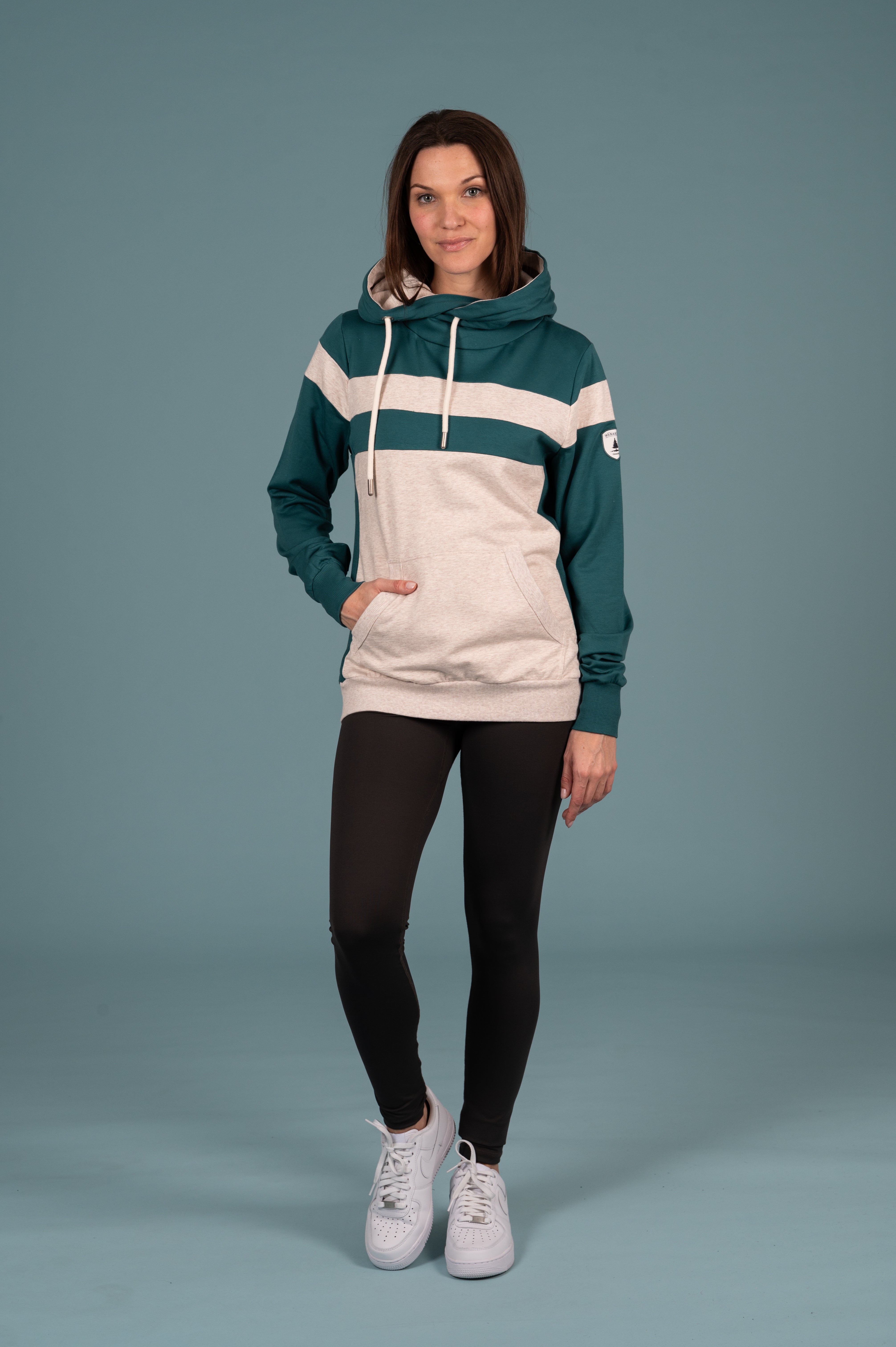 Dee Dee Lux Teal Mix Hoodie for Women - Stylish Pullover Sweatshirt with Hood - Perfect for Casual Wear, Gym, and Outdoor Activities
