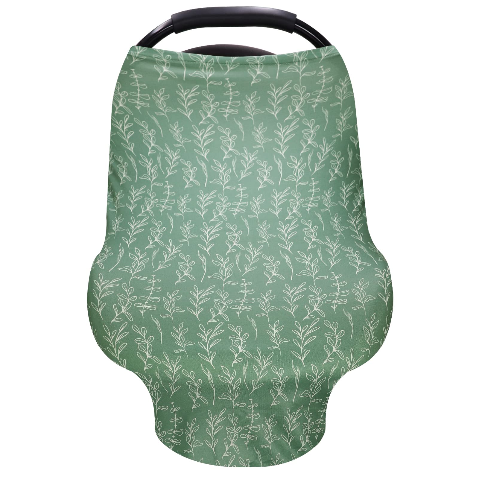 Soft Baby Car Seat Cover for Girls & Boys - Infant Car Seat Canopy with Shoulder Pads | Super Comfortable Car Seat Strap Covers for All Car Seats & Strollers (Green Sage) | Perfect for Travel, Daily Commute & Outdoor Adventures