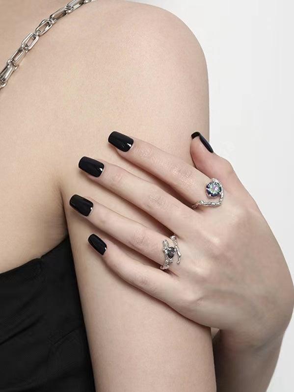 Lovevop Colored Gemstone Open Ring for Women - Elegant Adjustable Stackable Fashion Jewelry for Parties, Weddings & Daily Wear