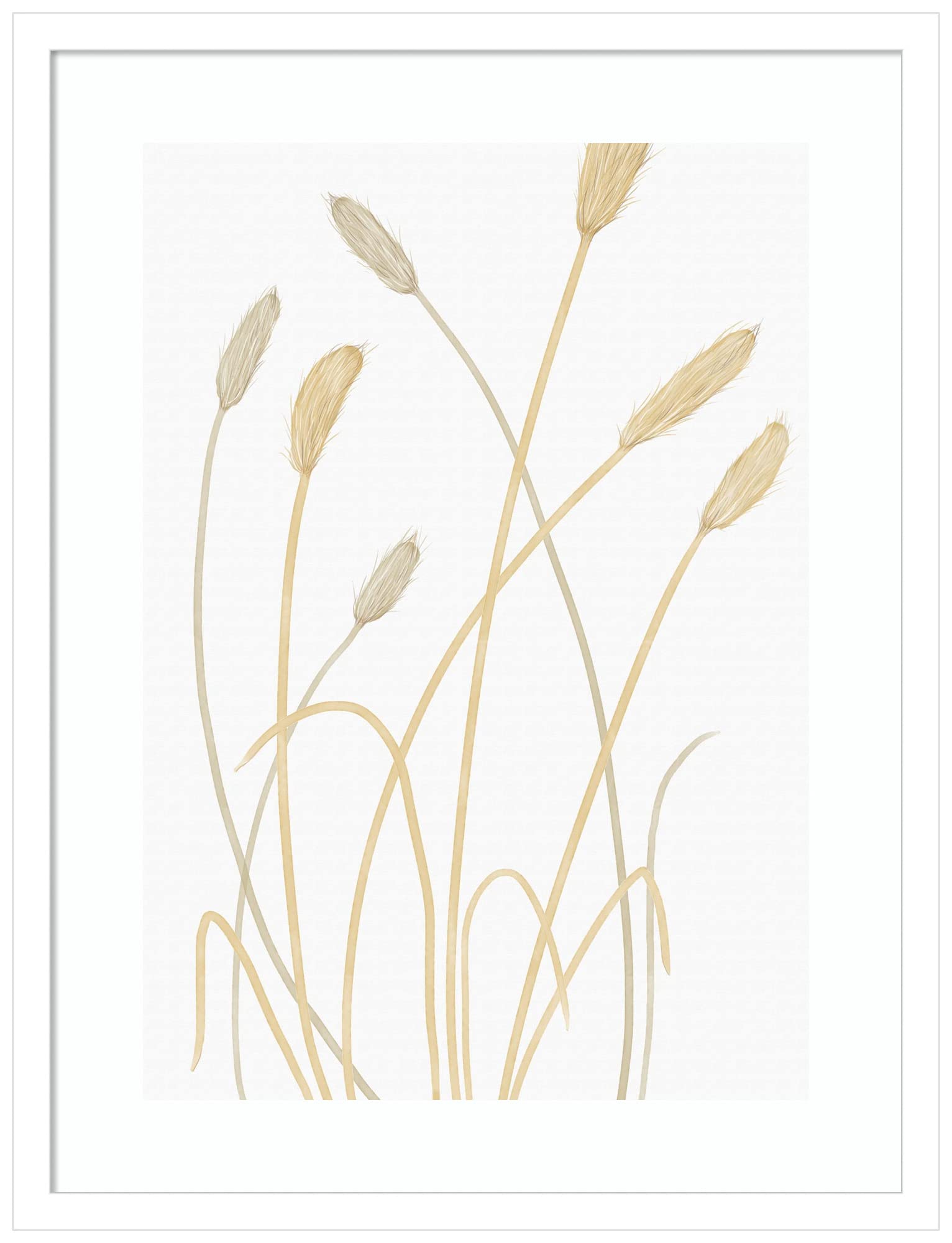 Amanti Art Framed Wall Art Print - 25x19 Inch Bunny Grass Nature Painting, Modern Contemporary Home Decor Poster for Living Room, Bedroom, Office | Perfect for Farmhouse, Boho & Minimalist Interior Design Styles
