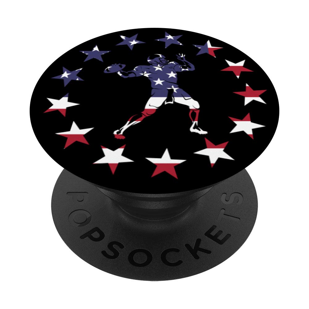 USA American Flag Football Gift - Pro Quarterback & Coach Phone Grip Stand for iPhone, Samsung & Tablets | Perfect for Game Day & Sports Fans
