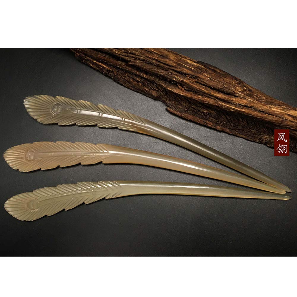 Elegant Bone Horn Hair Stick for Women - Traditional Chinese Hair Pin for Long Hair, Bun & Shawl Styling - Handcrafted Hair Accessory (1PCS) - Perfect for Weddings, Parties & Cultural Events