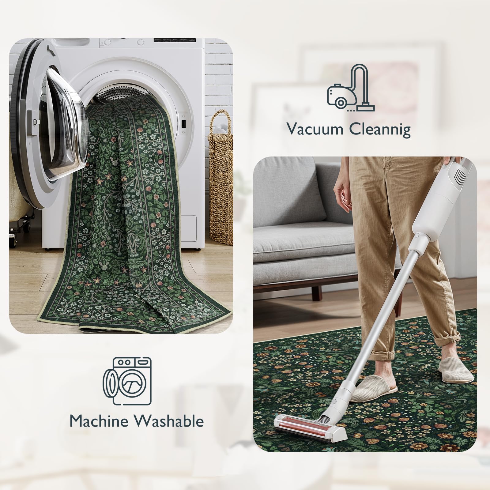 Anidaroel Floral Office Chair Mat for Hardwood Floors - 36