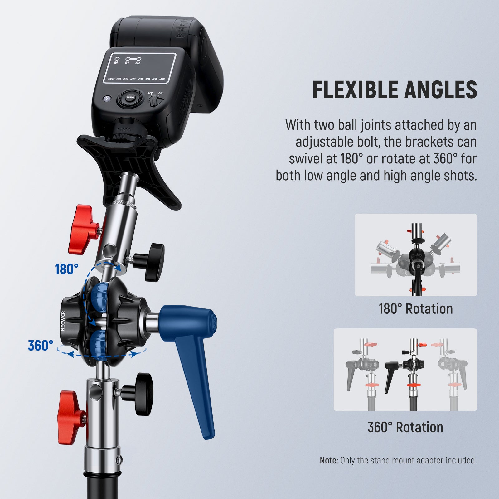 NEEWER UA020 Heavy Duty Light Stand Adapter for Studio Photography, Video Lighting, and Professional Equipment Mounting