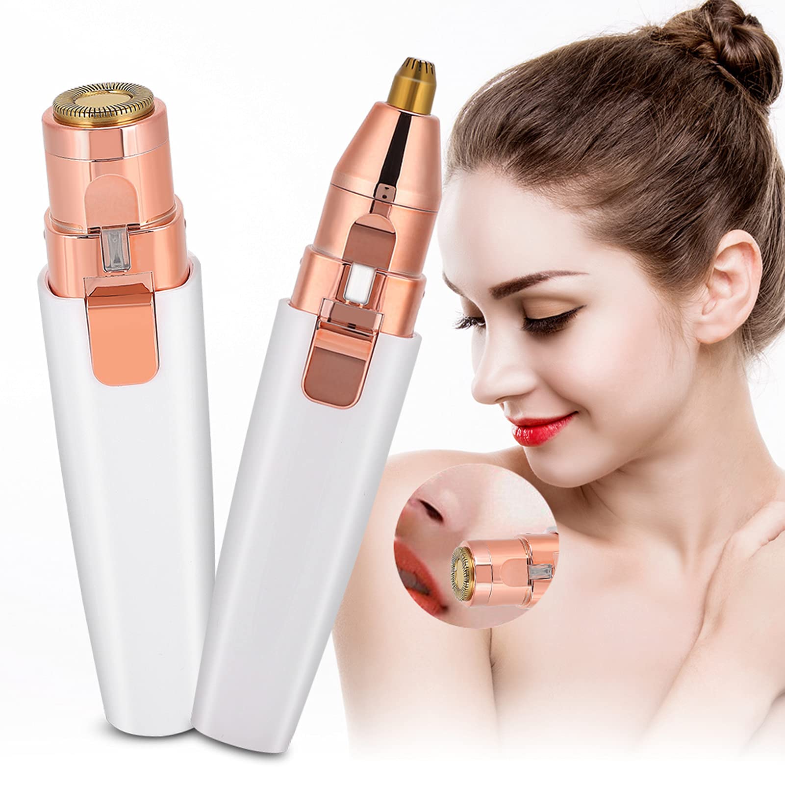 Painless USB Facial Hair Remover for Women - Electric Eyebrow & Face Hair Trimmer, Portable Ladies Shaver for Lip, Upper Chin & Cheek | Perfect for Travel, Home Use & Quick Touch-Ups