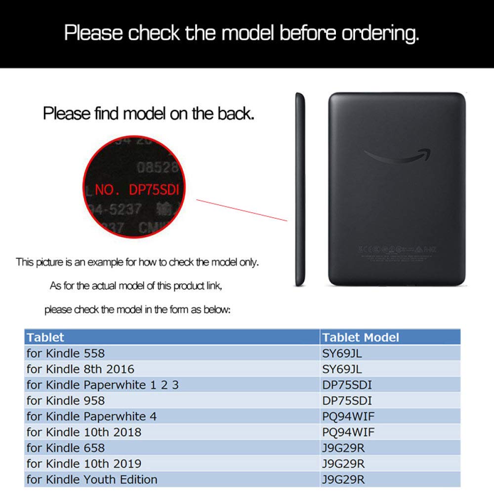 Premium Slim Protective Smart Case Cover for Kindle 7th Generation (2014 Release) - Compatible with Kindle Touch 7